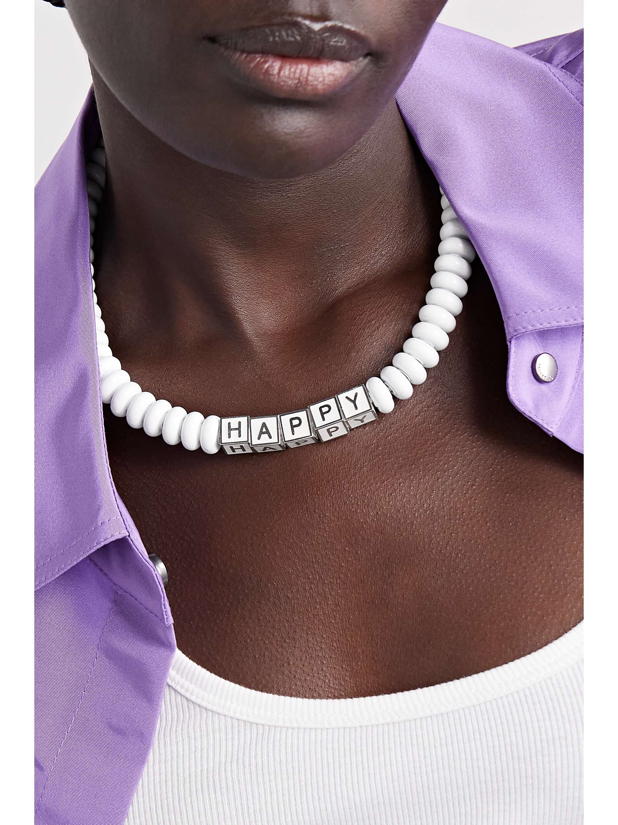 LAUREN RUBINSKI Happy sterling silver, enamel and bead necklace