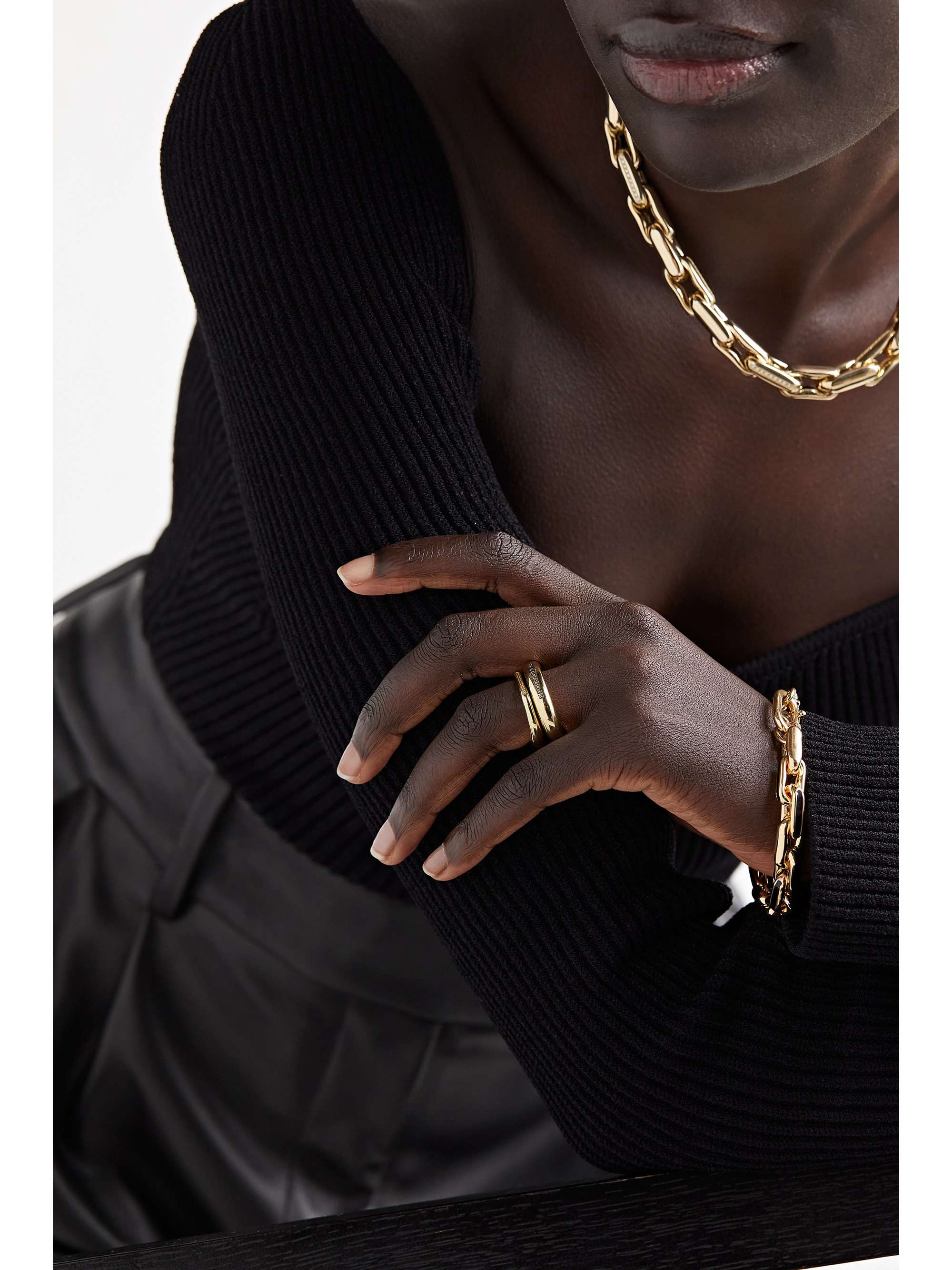 LAUREN RUBINSKI 14-karat gold diamond ring