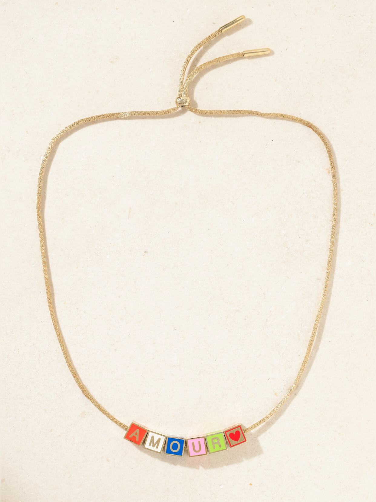 Lauren Rubinski Amour 14-karat Gold And Enamel Necklace