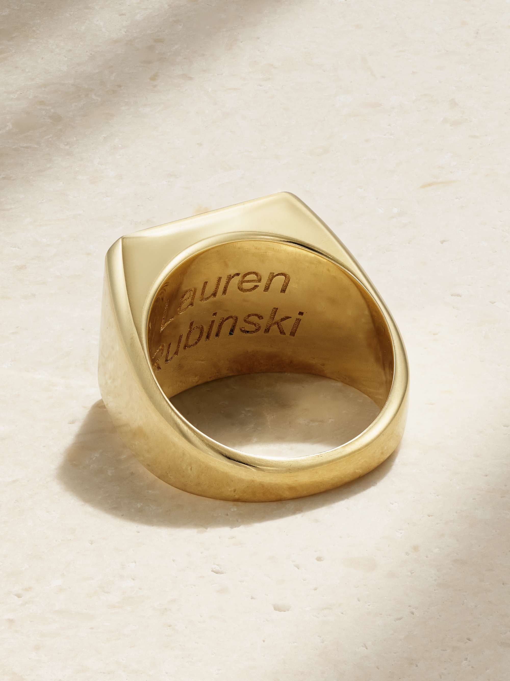 LAUREN RUBINSKI 14-karat gold and enamel ring