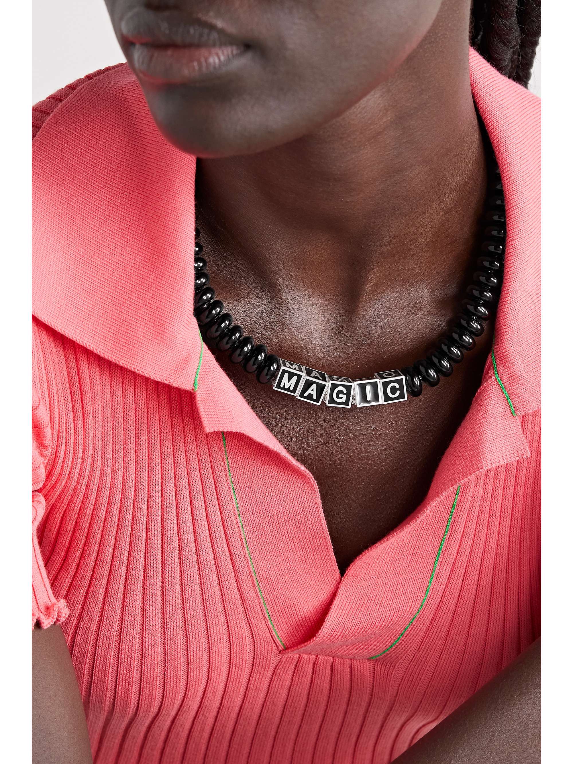 LAUREN RUBINSKI Happy sterling silver, enamel and bead necklace