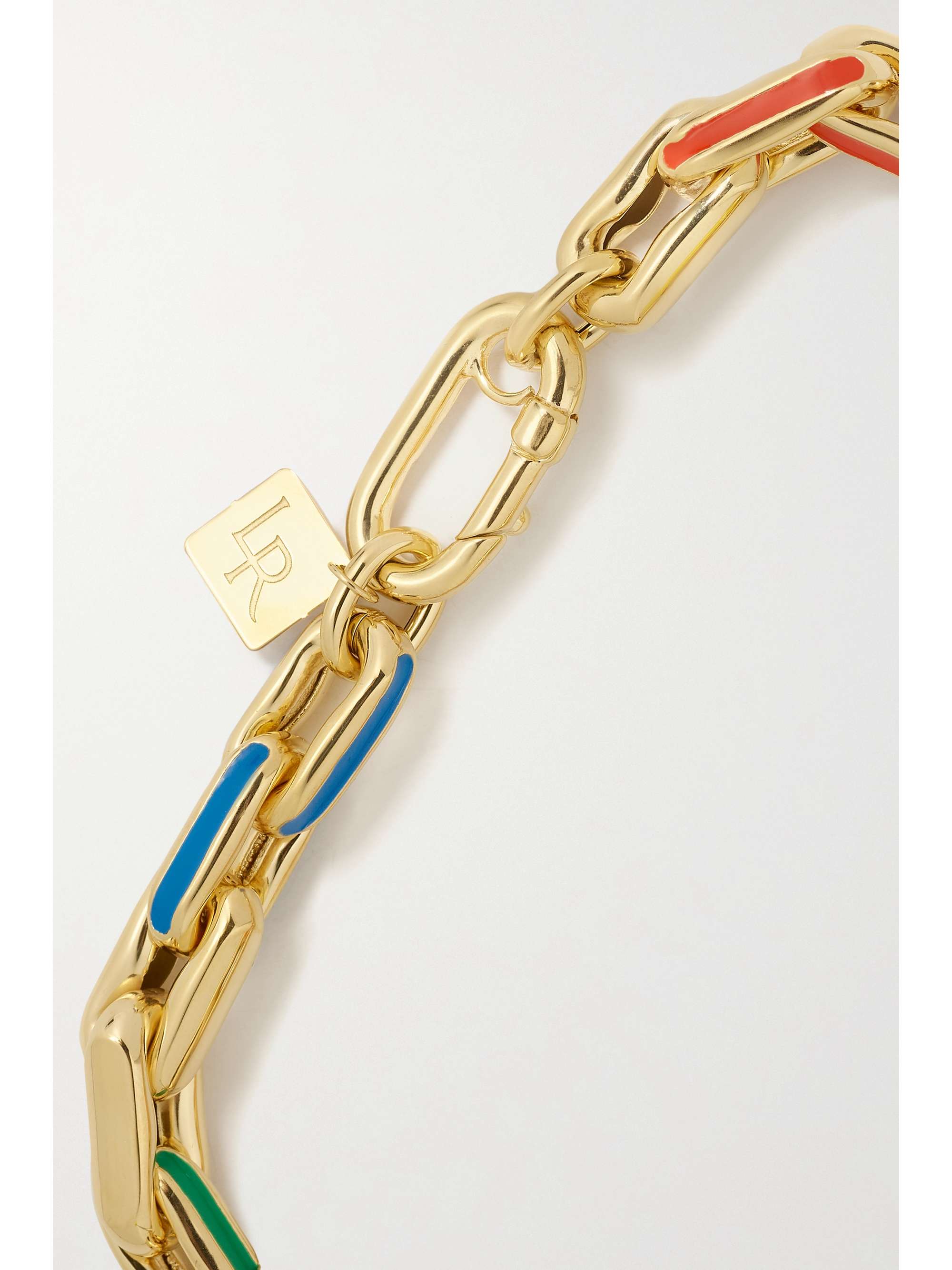 LAUREN RUBINSKI Small 14-karat gold and enamel bracelet