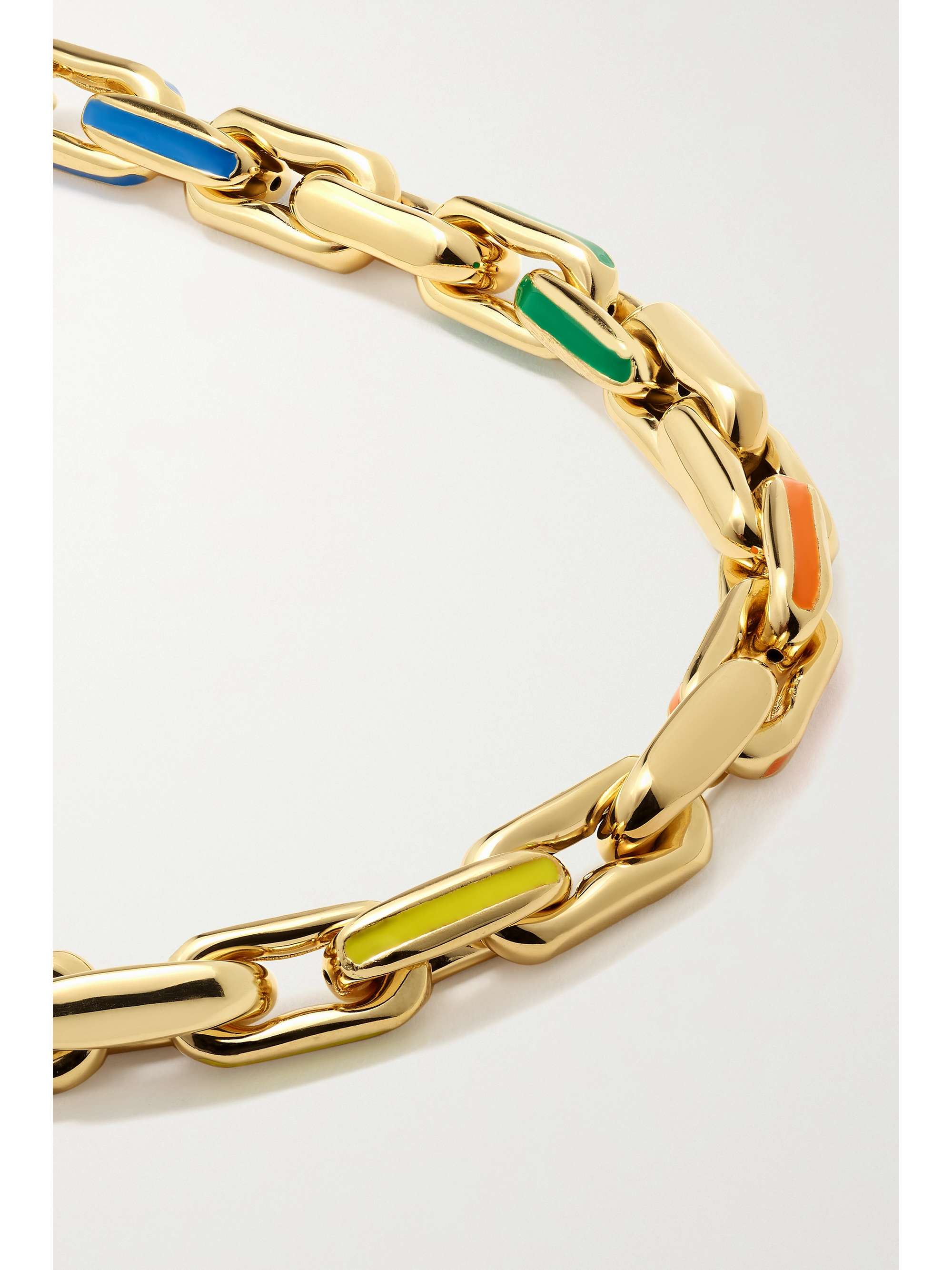 LAUREN RUBINSKI Small 14-karat gold and enamel bracelet