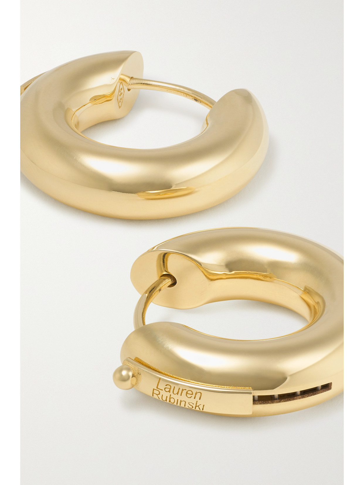 Shop Lauren Rubinski 14-karat Gold Hoop Earrings