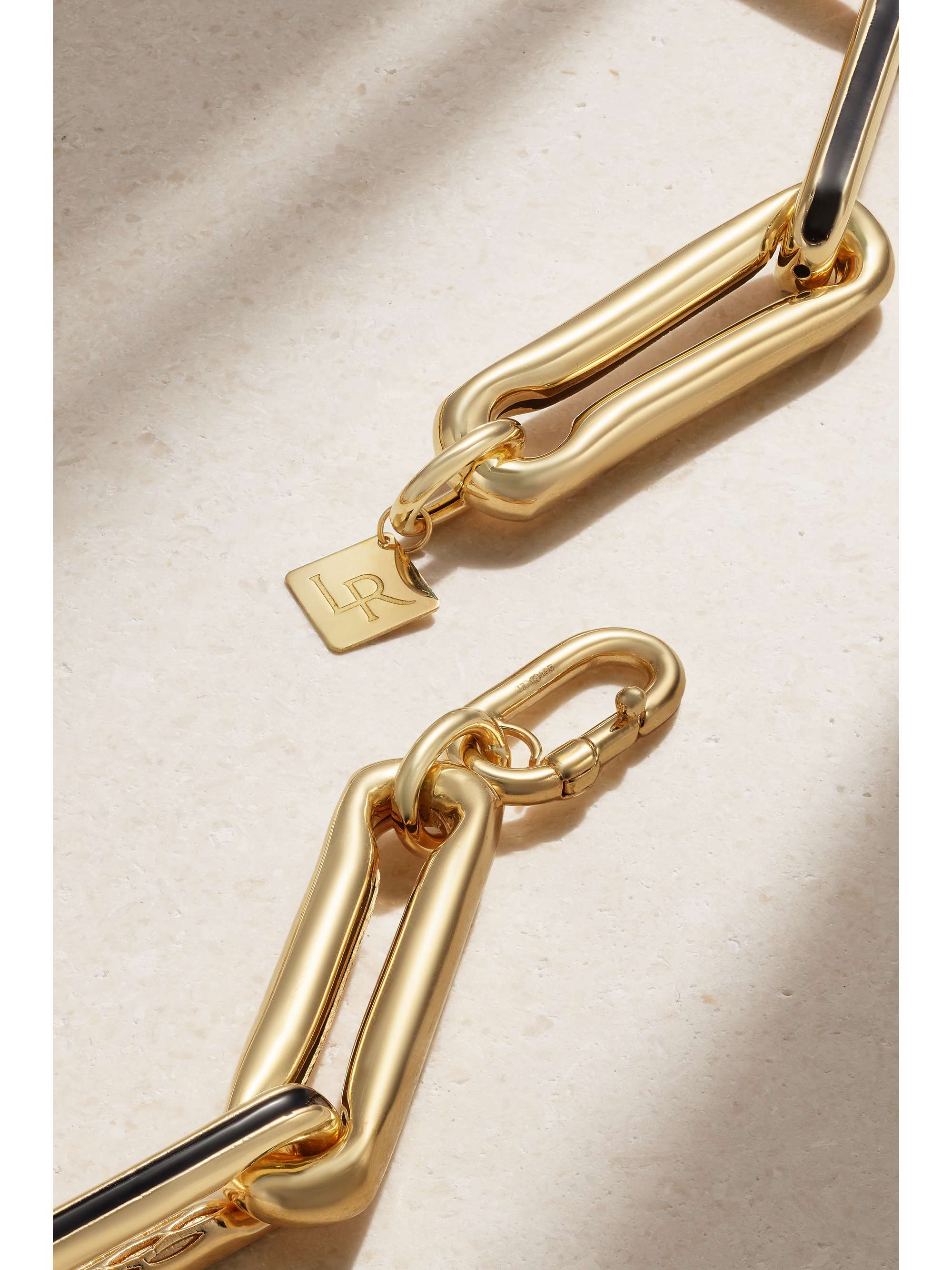 LAUREN RUBINSKI Extra Large 14-karat gold and enamel necklace