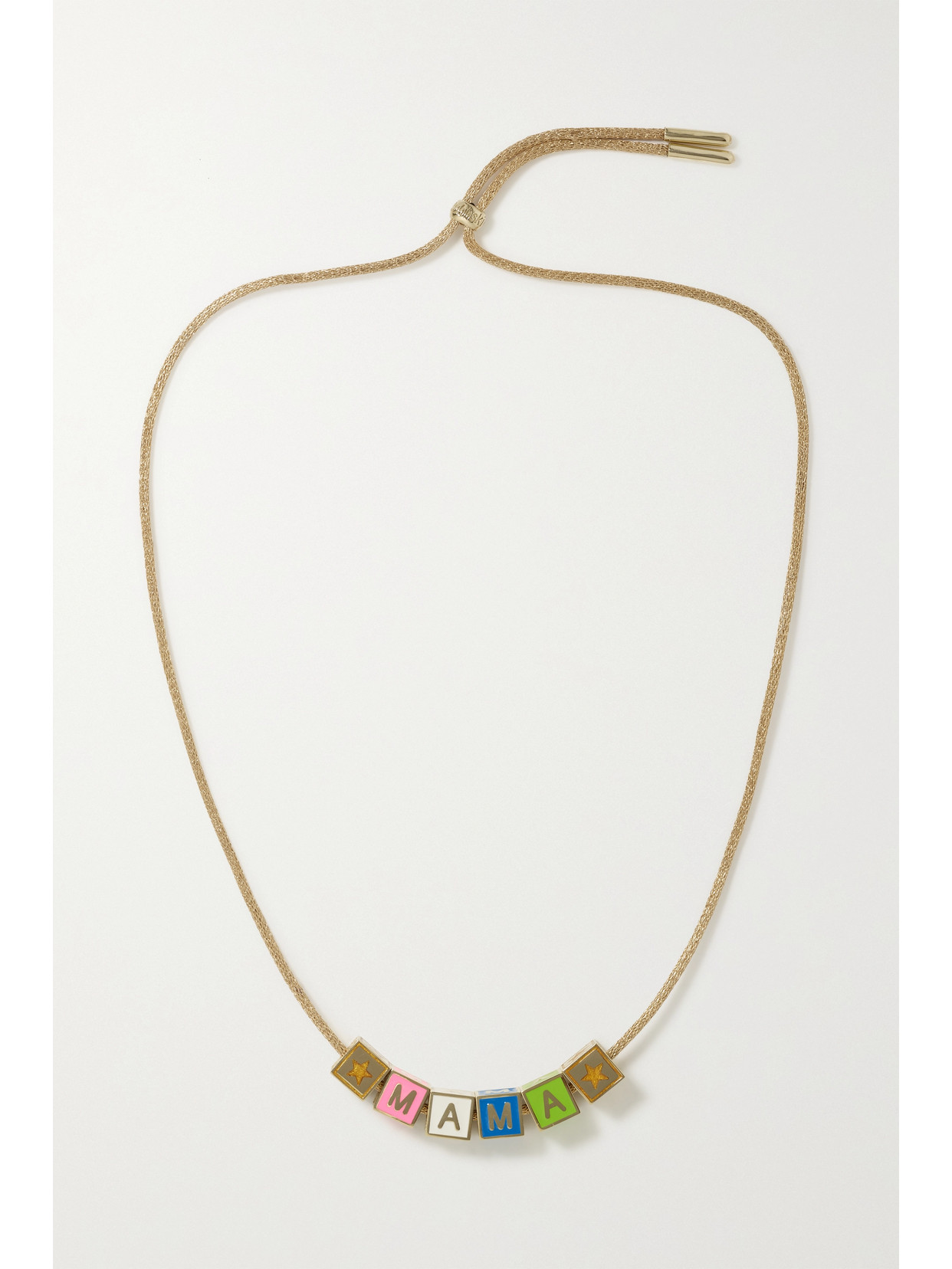 Lauren Rubinski - Mama 14-karat Gold And Enamel Necklace - Multi 22 Awaiting product image