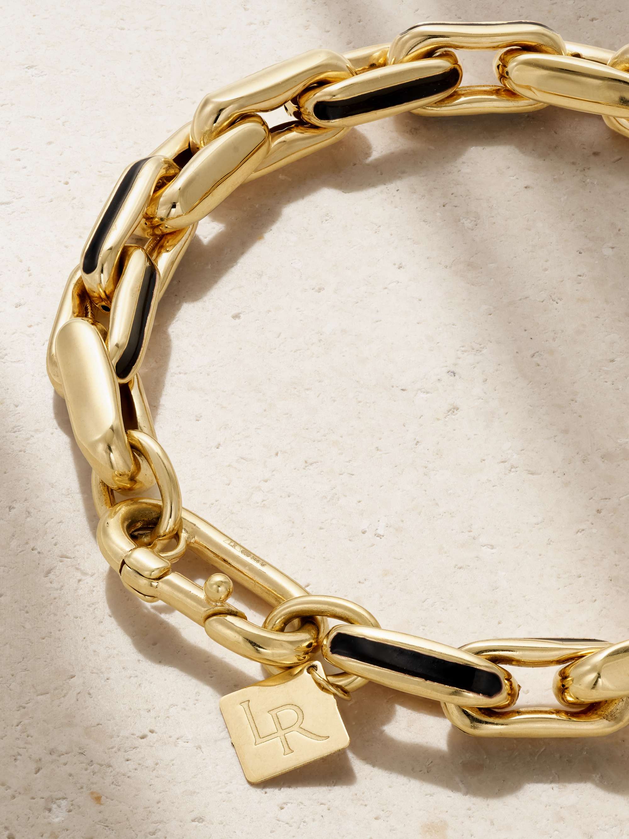 LAUREN RUBINSKI Small 14-karat gold and enamel bracelet