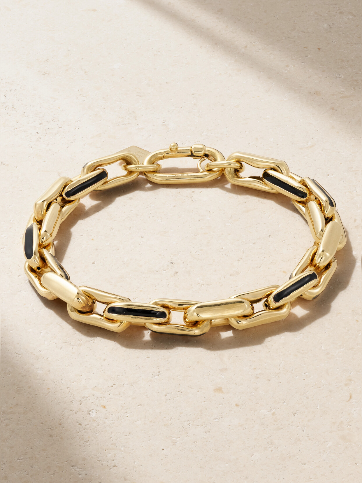 Lauren Rubinski Small 14-karat Gold And Enamel Bracelet