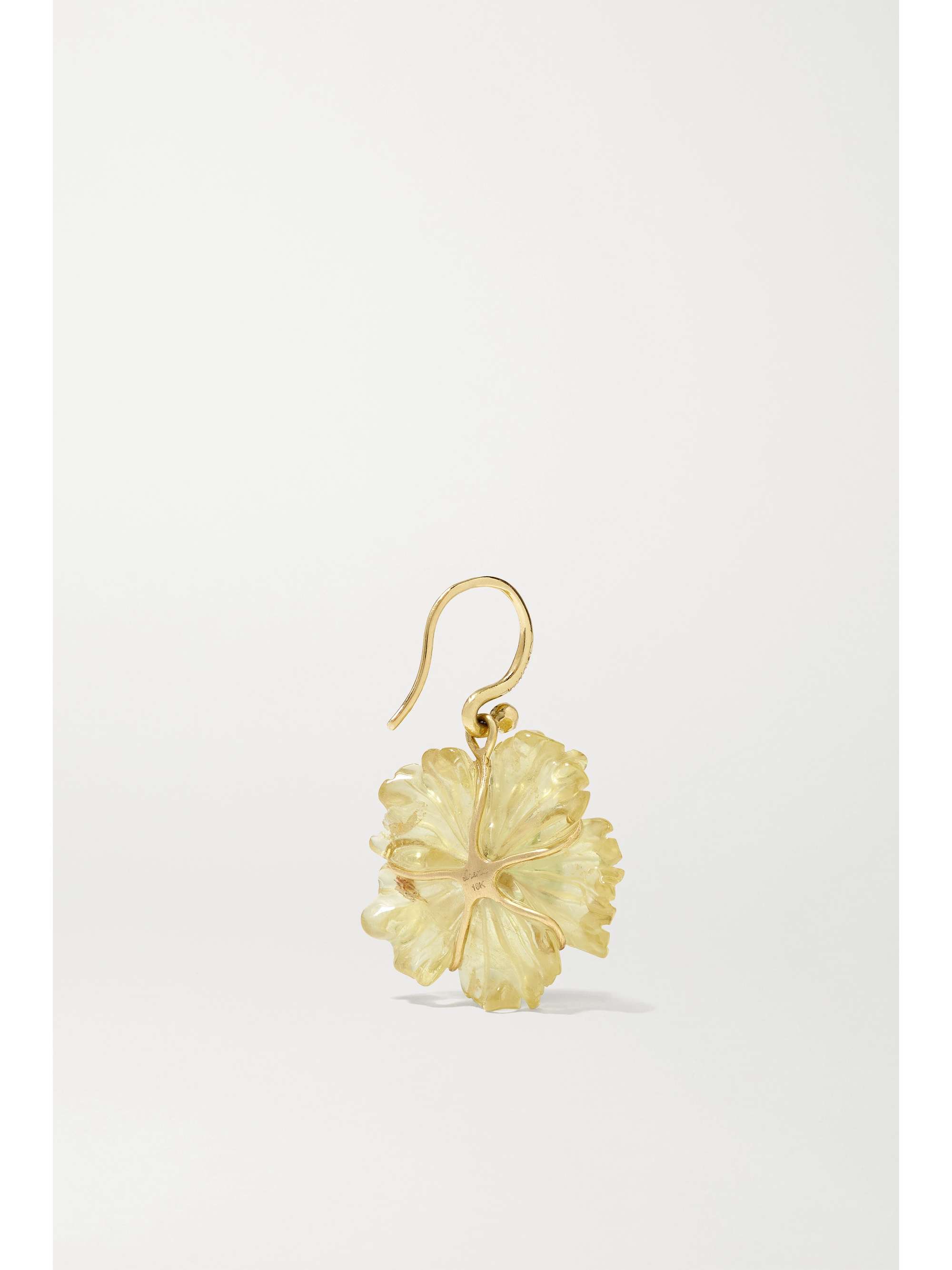 IRENE NEUWIRTH Tropical Flower 18-karat gold, beryl, tourmaline and diamond earrings