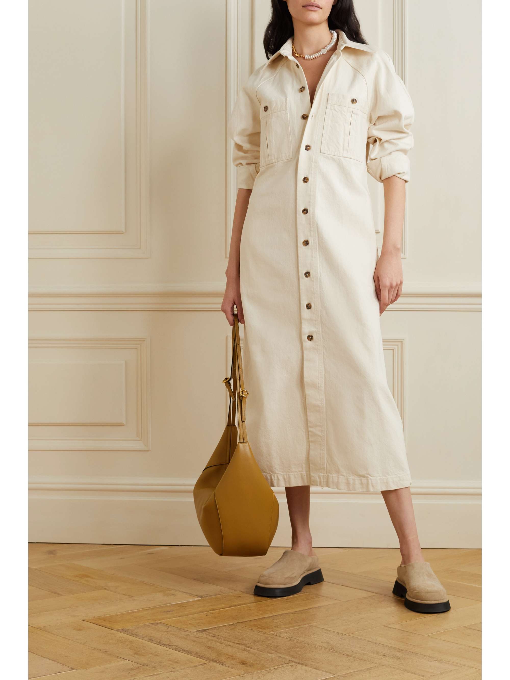 mara hoffman radial turtleneck midi dress