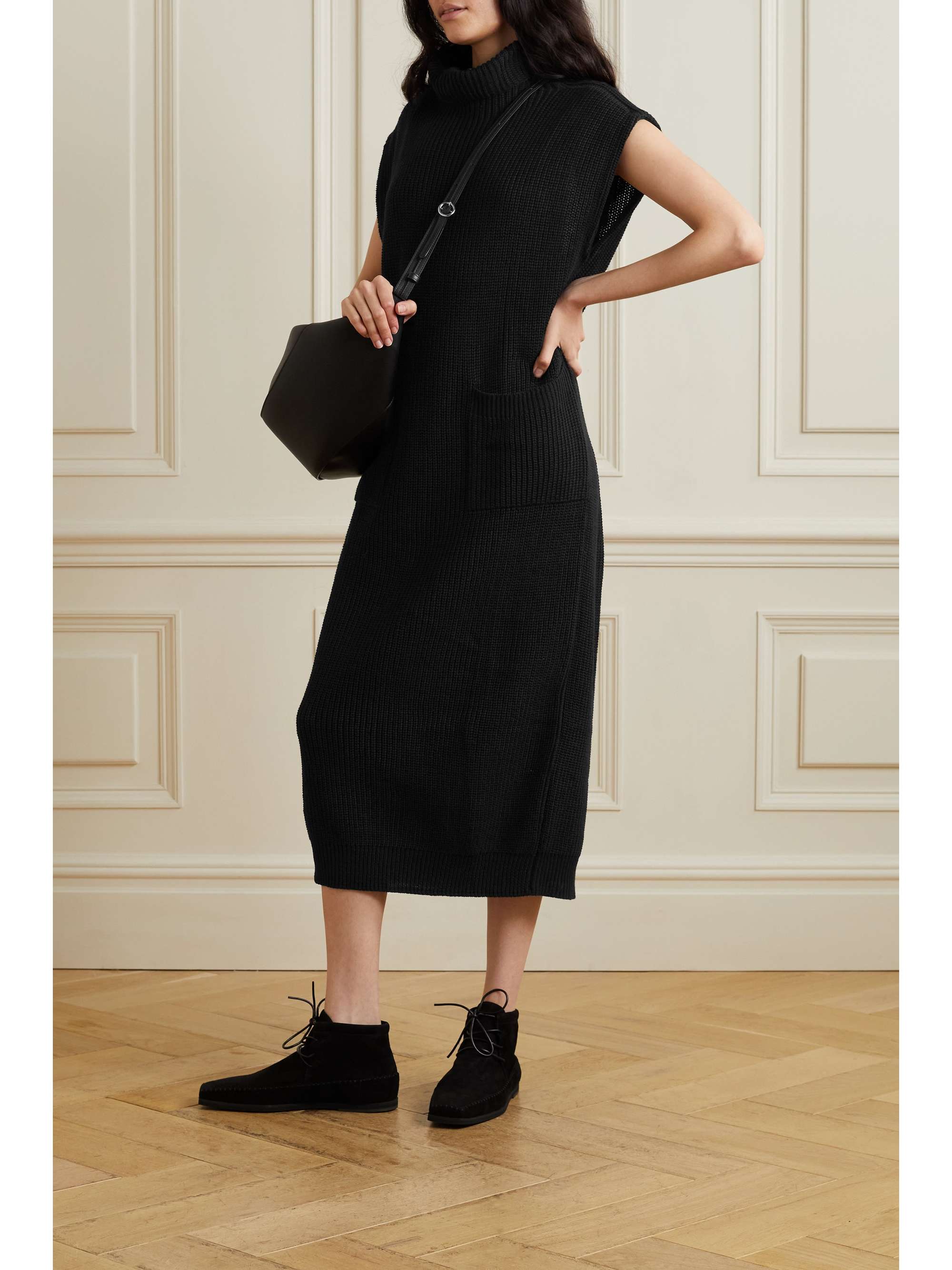 mara hoffman radial turtleneck midi dress