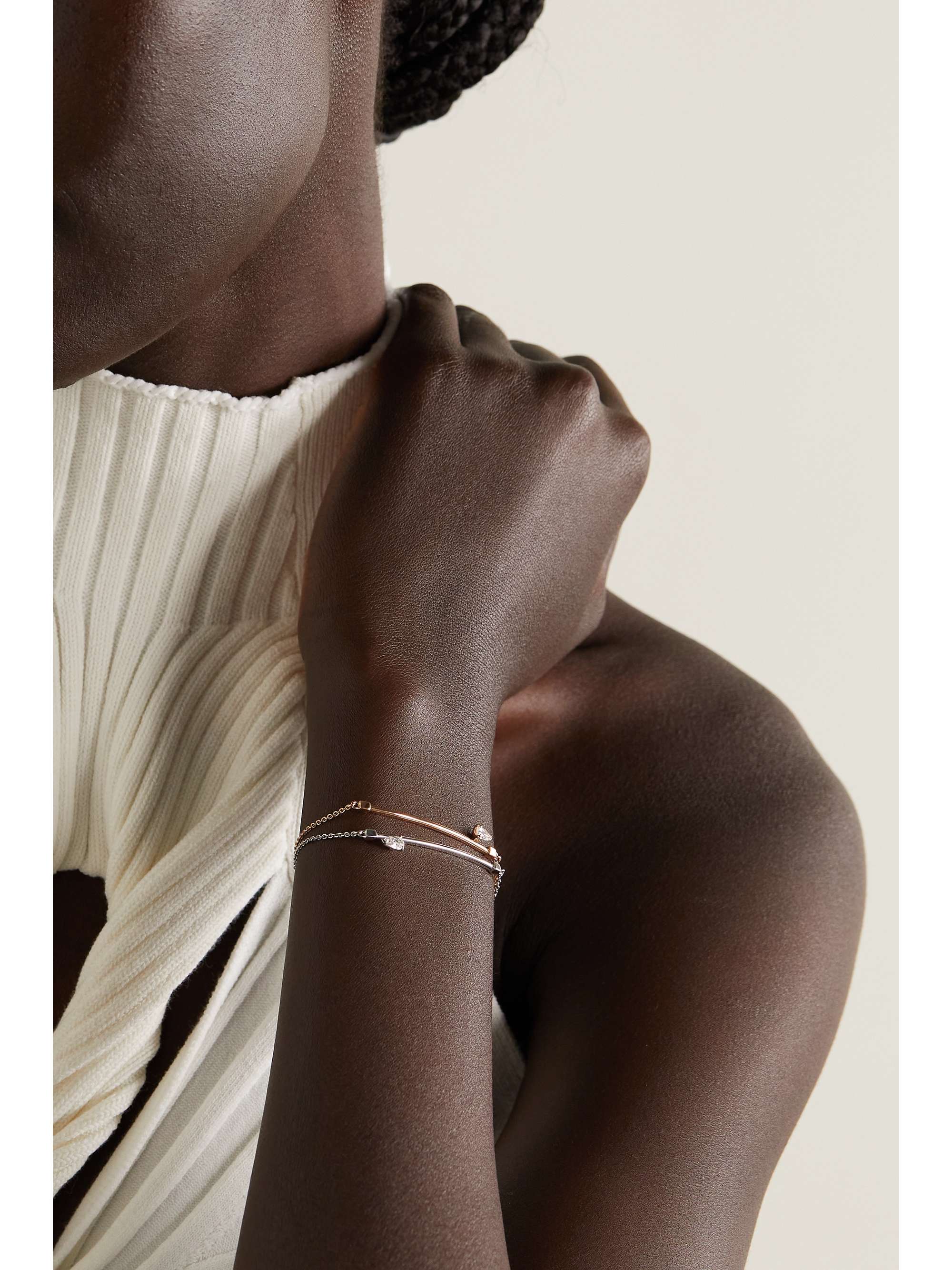 REPOSSI Serti Sur Vide 18-karat rose gold diamond bracelet