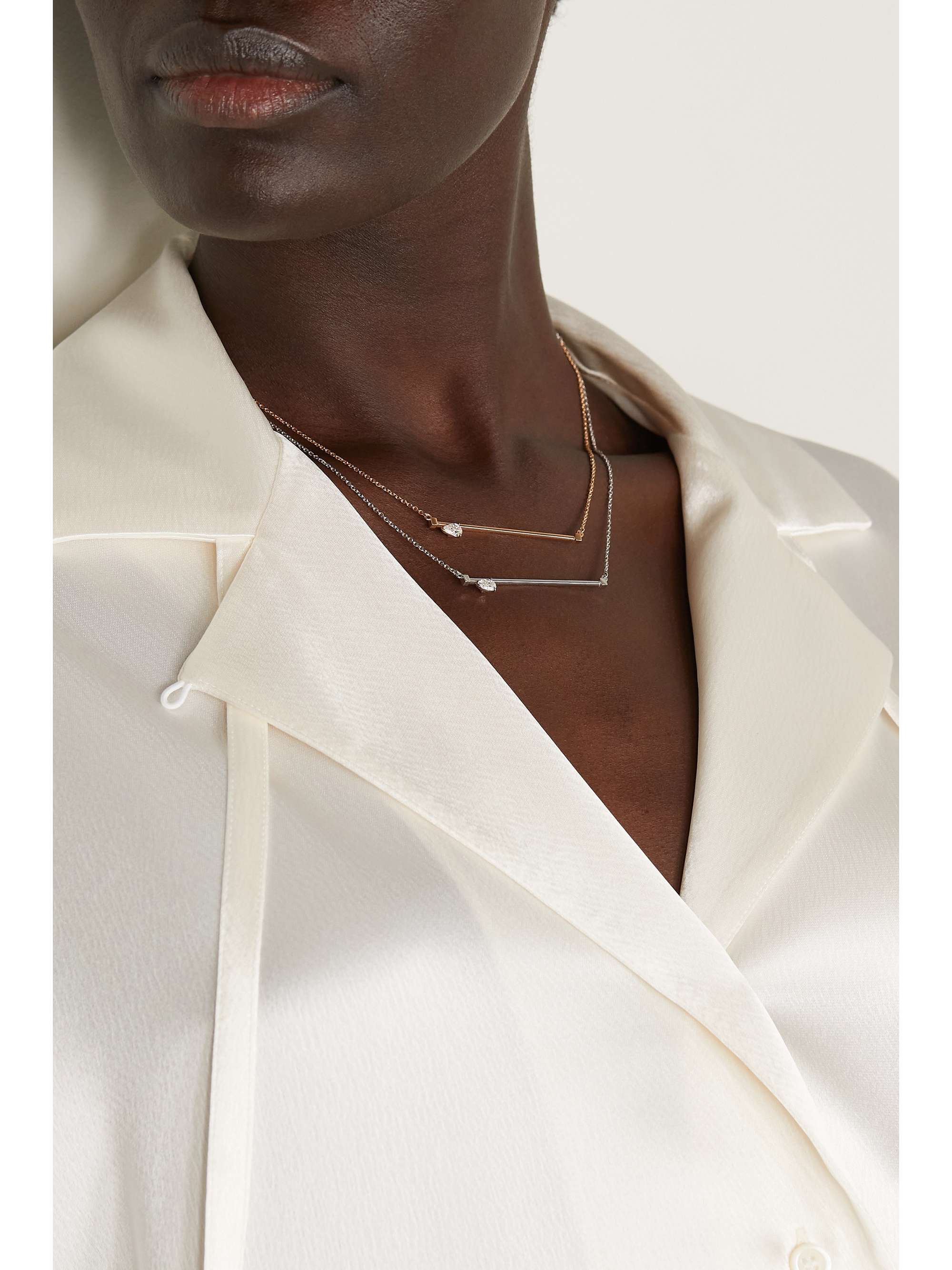 REPOSSI Serti Sur Vide 18-karat rose gold diamond necklace