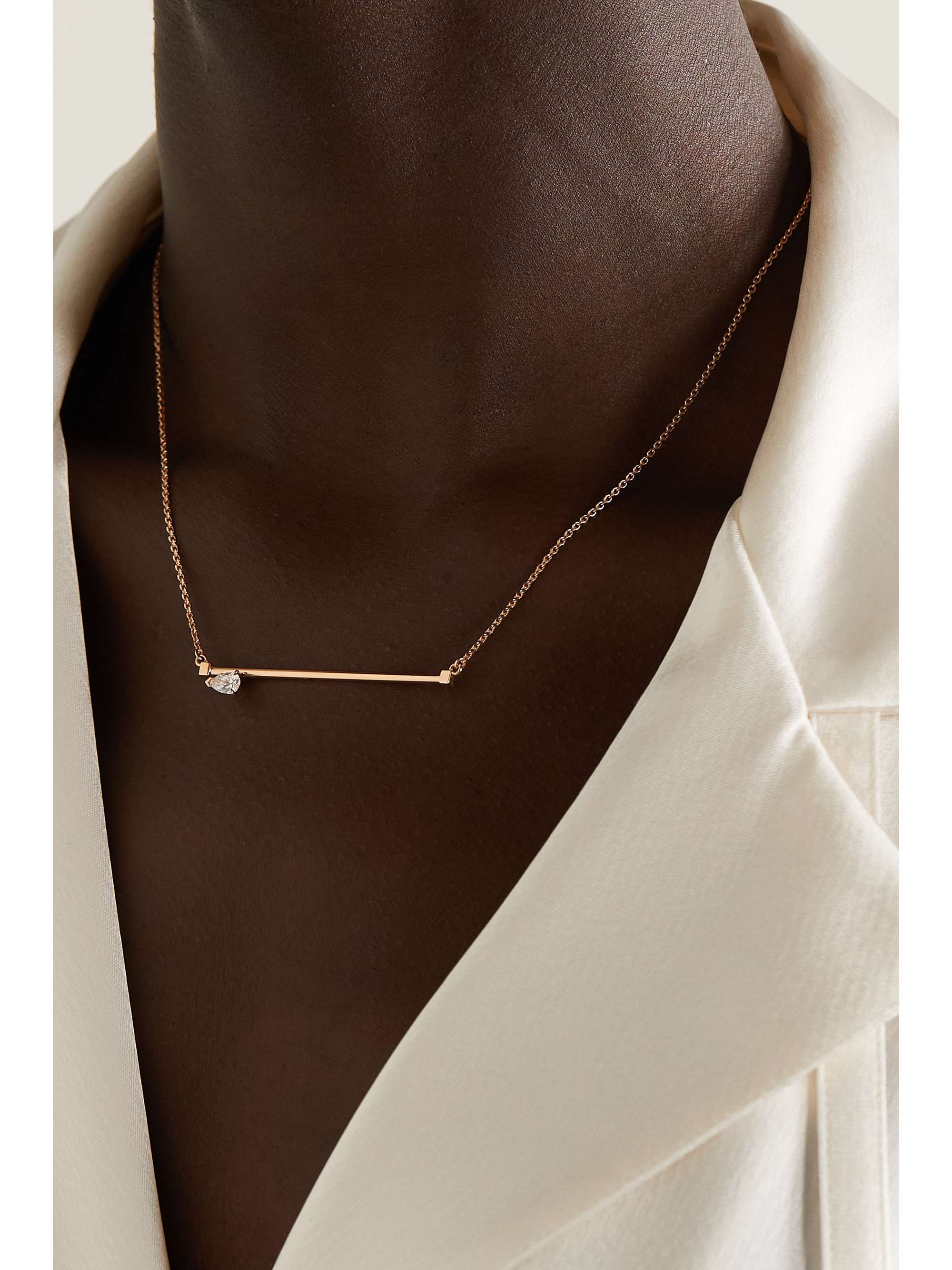 REPOSSI Serti Sur Vide 18-karat rose gold diamond necklace