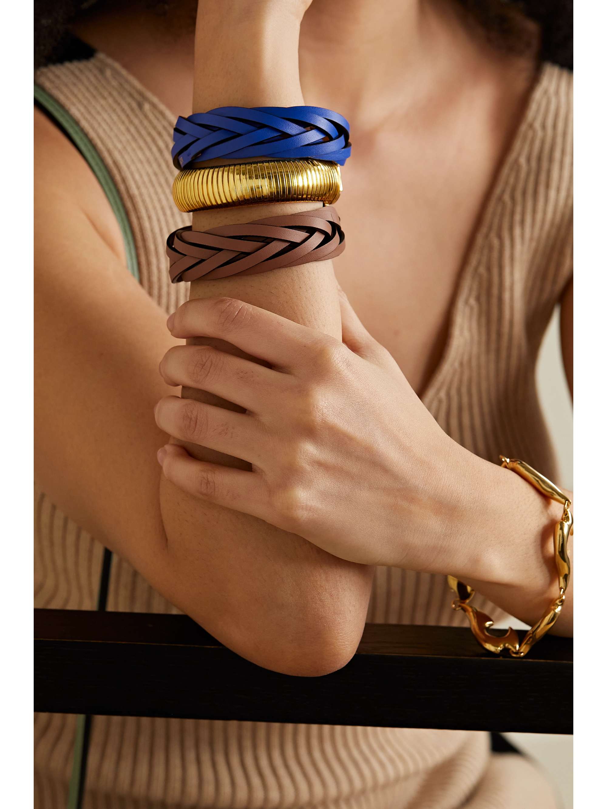 LOEWE Braided leather bangle