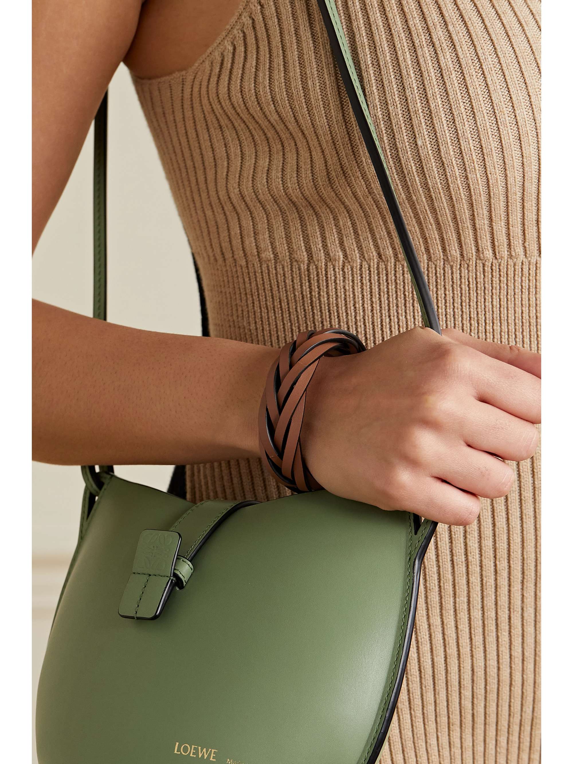 LOEWE Braided leather bangle