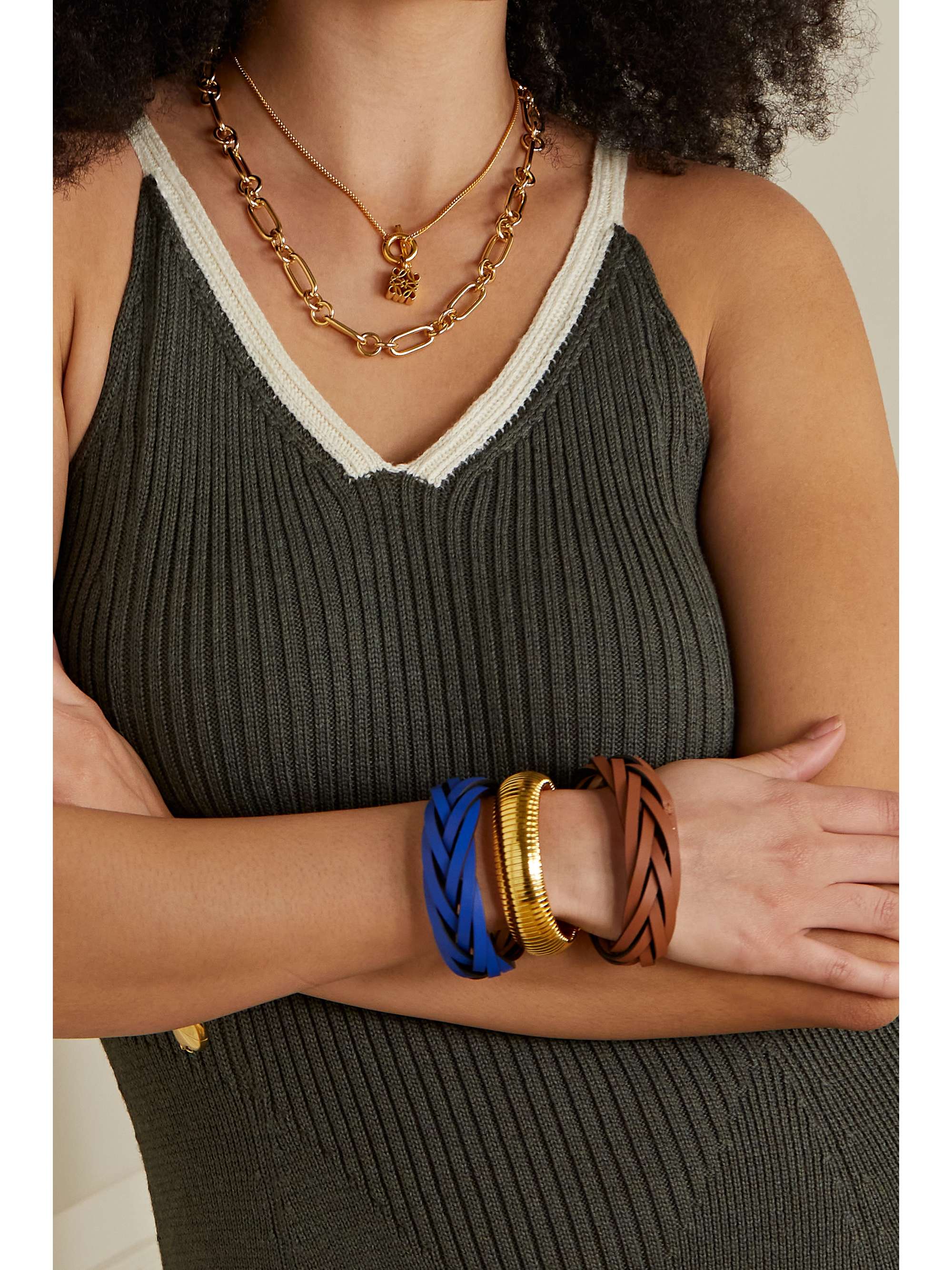 LOEWE Anagram gold-plated necklace