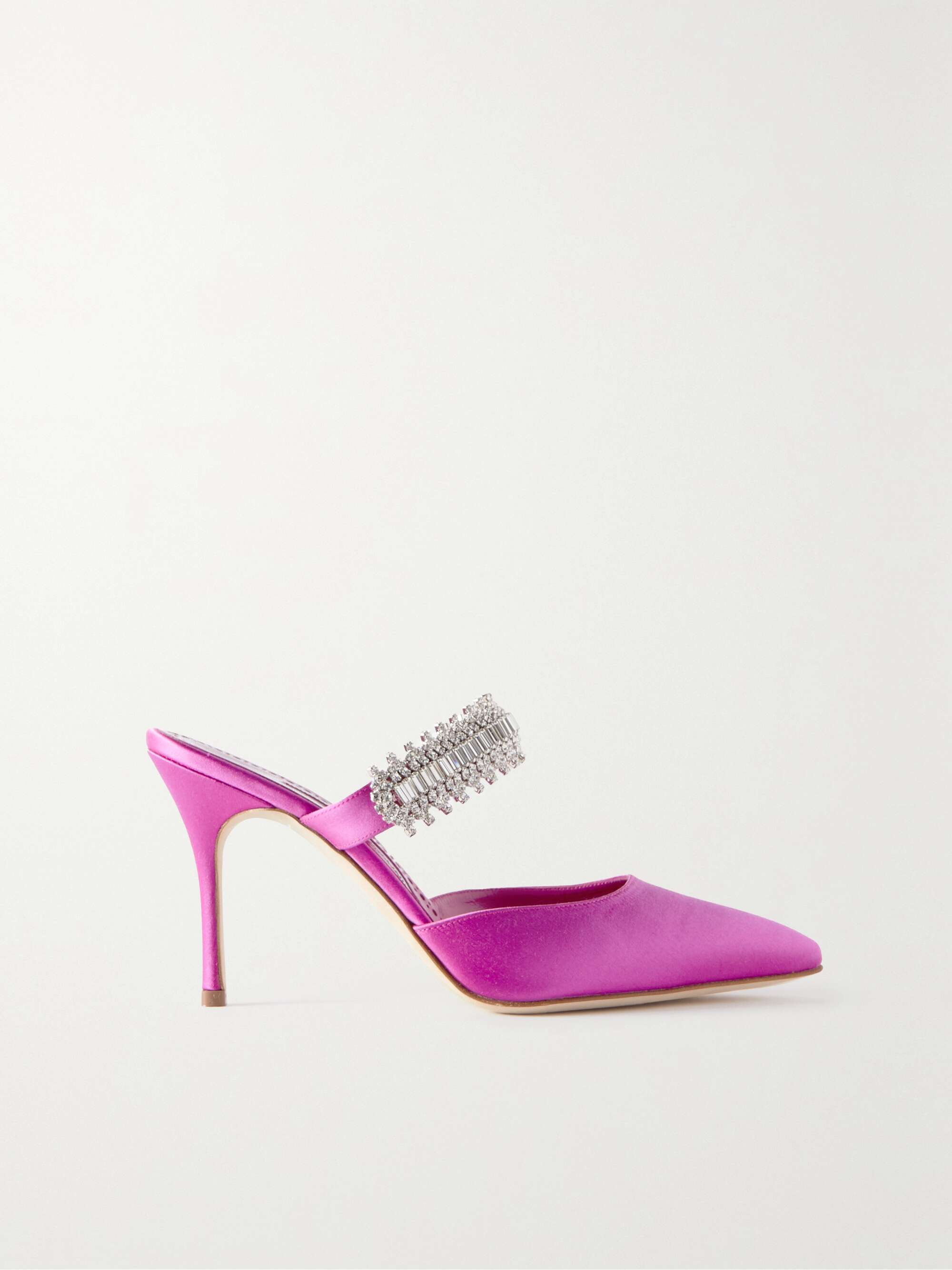 manolo blahnik pink mules