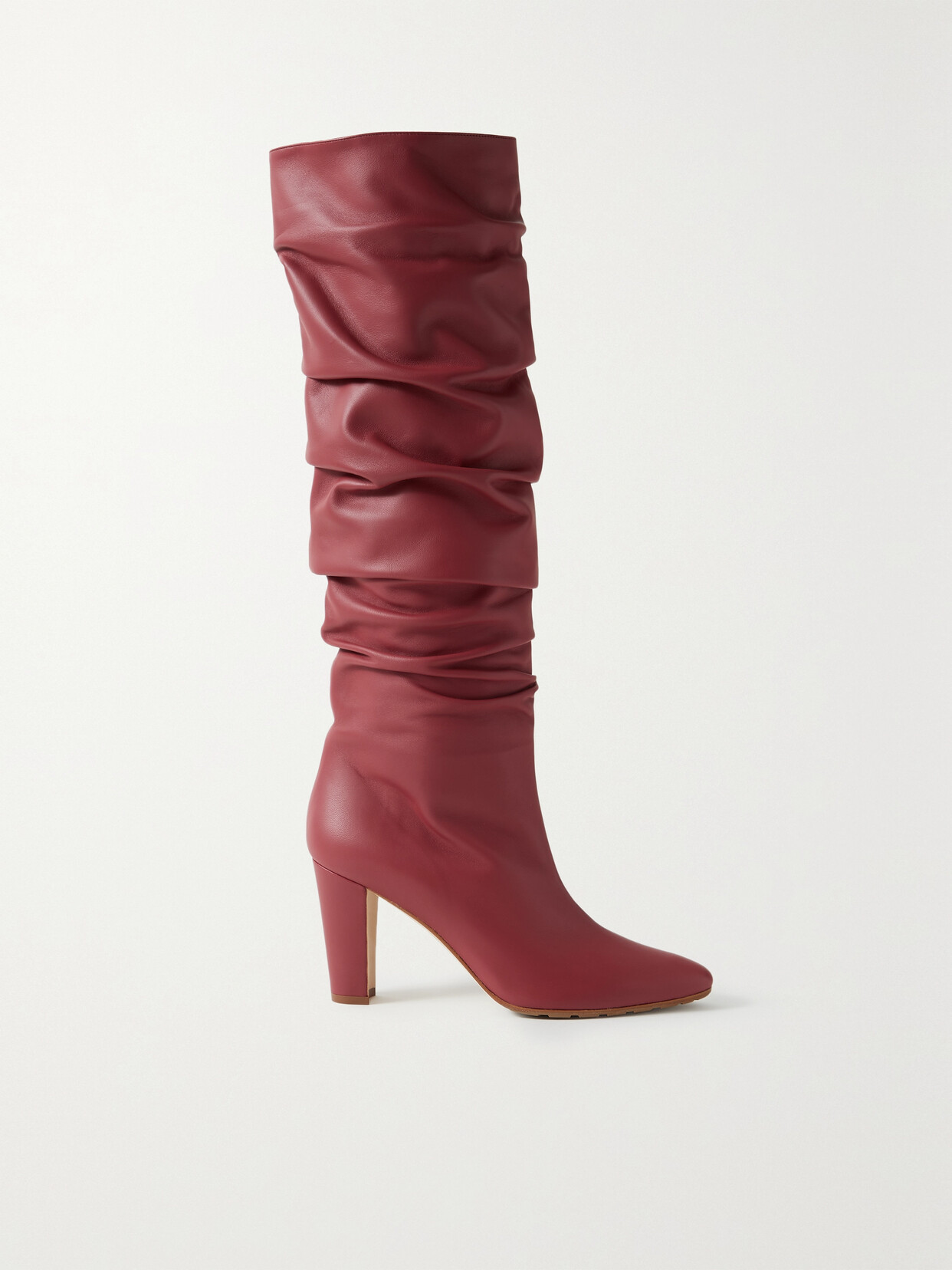 Manolo Blahnik Calassohi 90 Leather Knee Boots - Burgundy