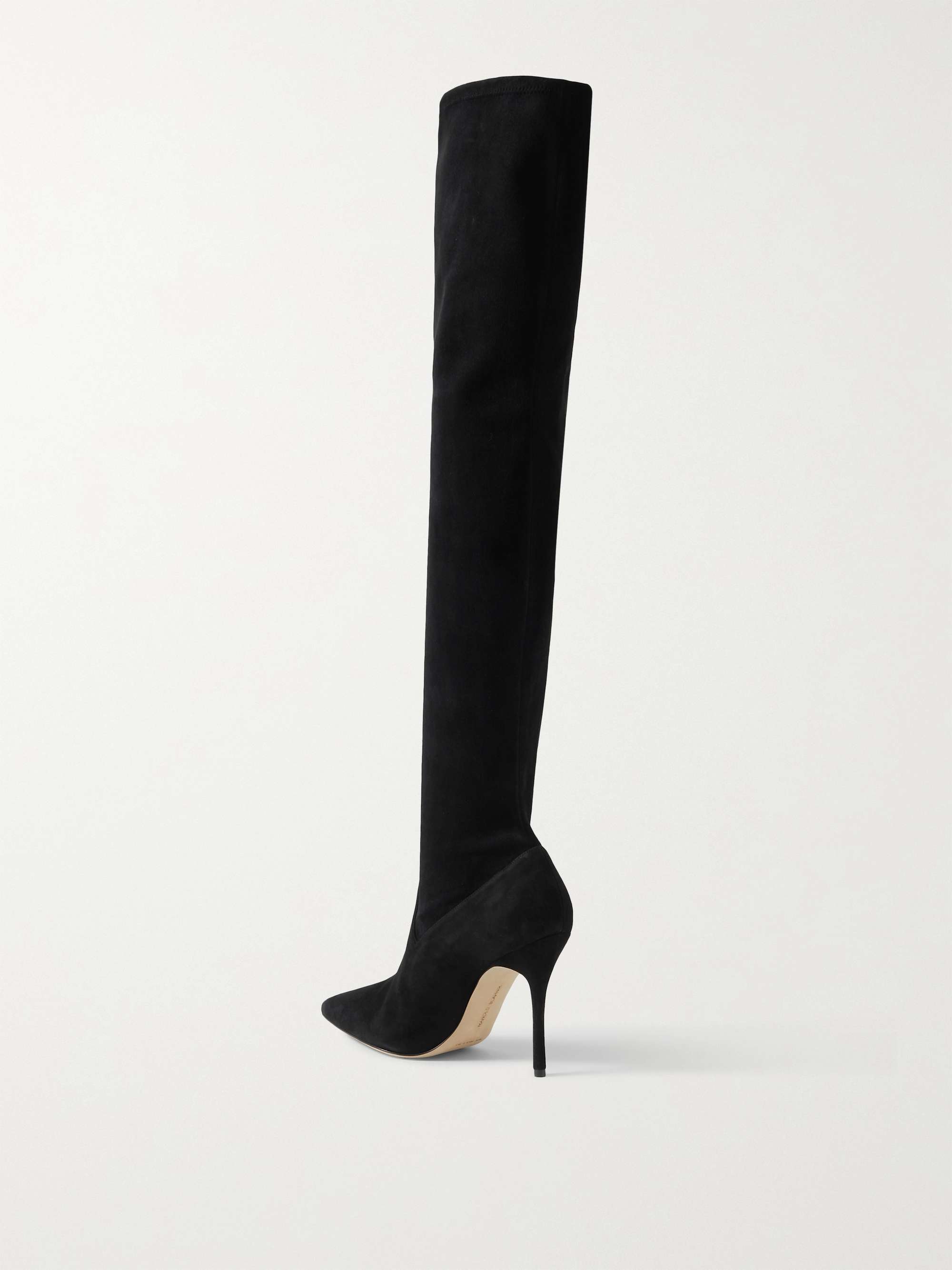MANOLO BLAHNIK Pascalarehi 105 Overknees aus Veloursleder