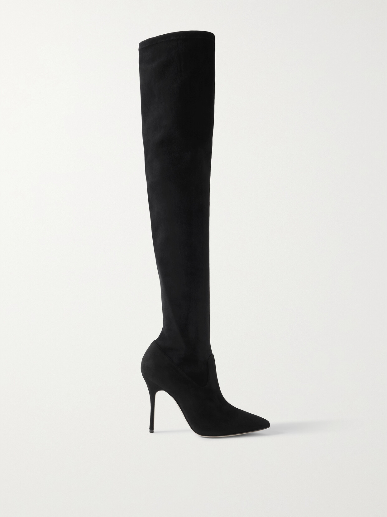 Shop Manolo Blahnik Pascalarehi 105 Suede Over-the-knee Boots In Black