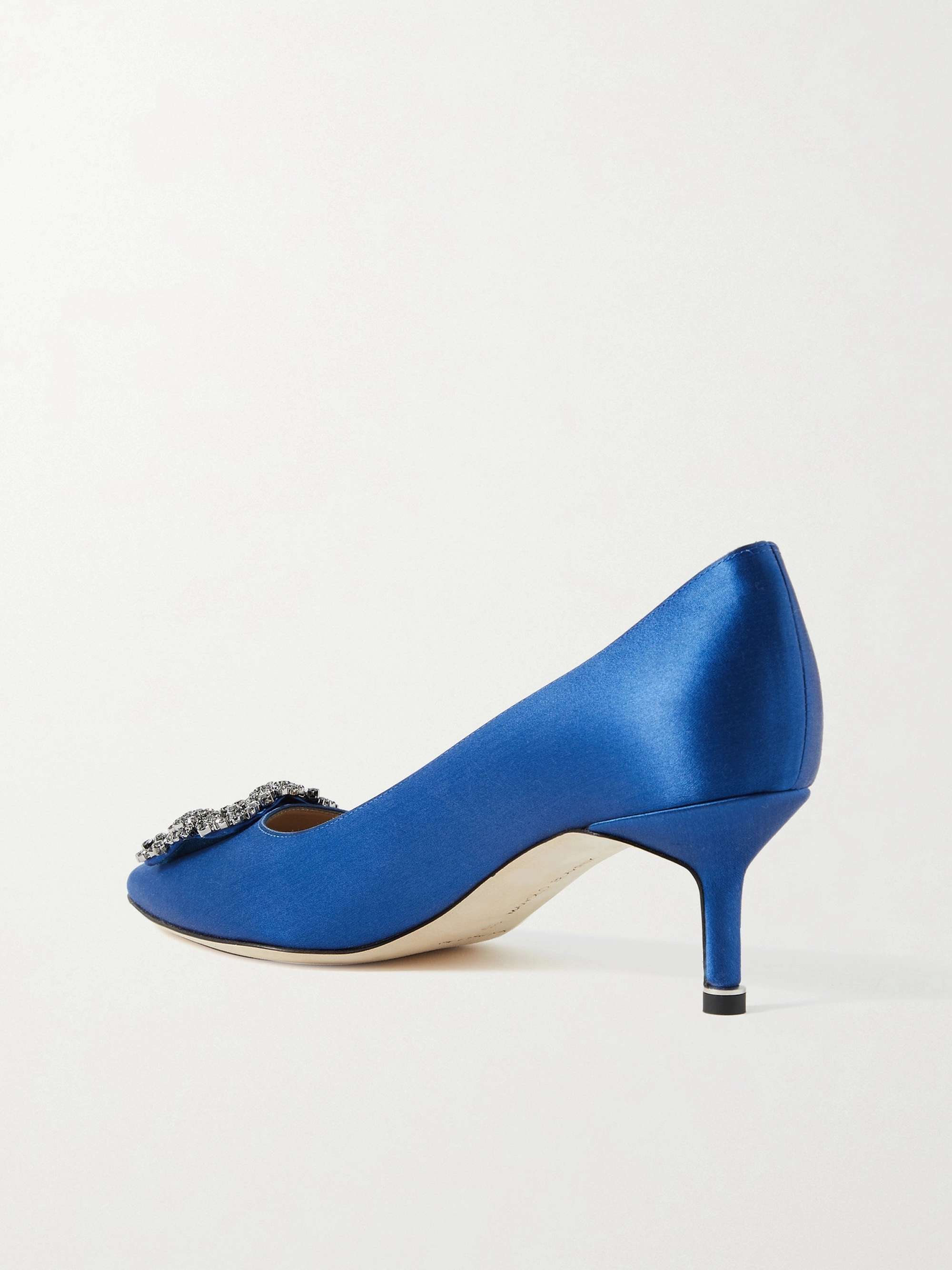 MANOLO BLAHNIK Hangisi 50 embellished satin pumps