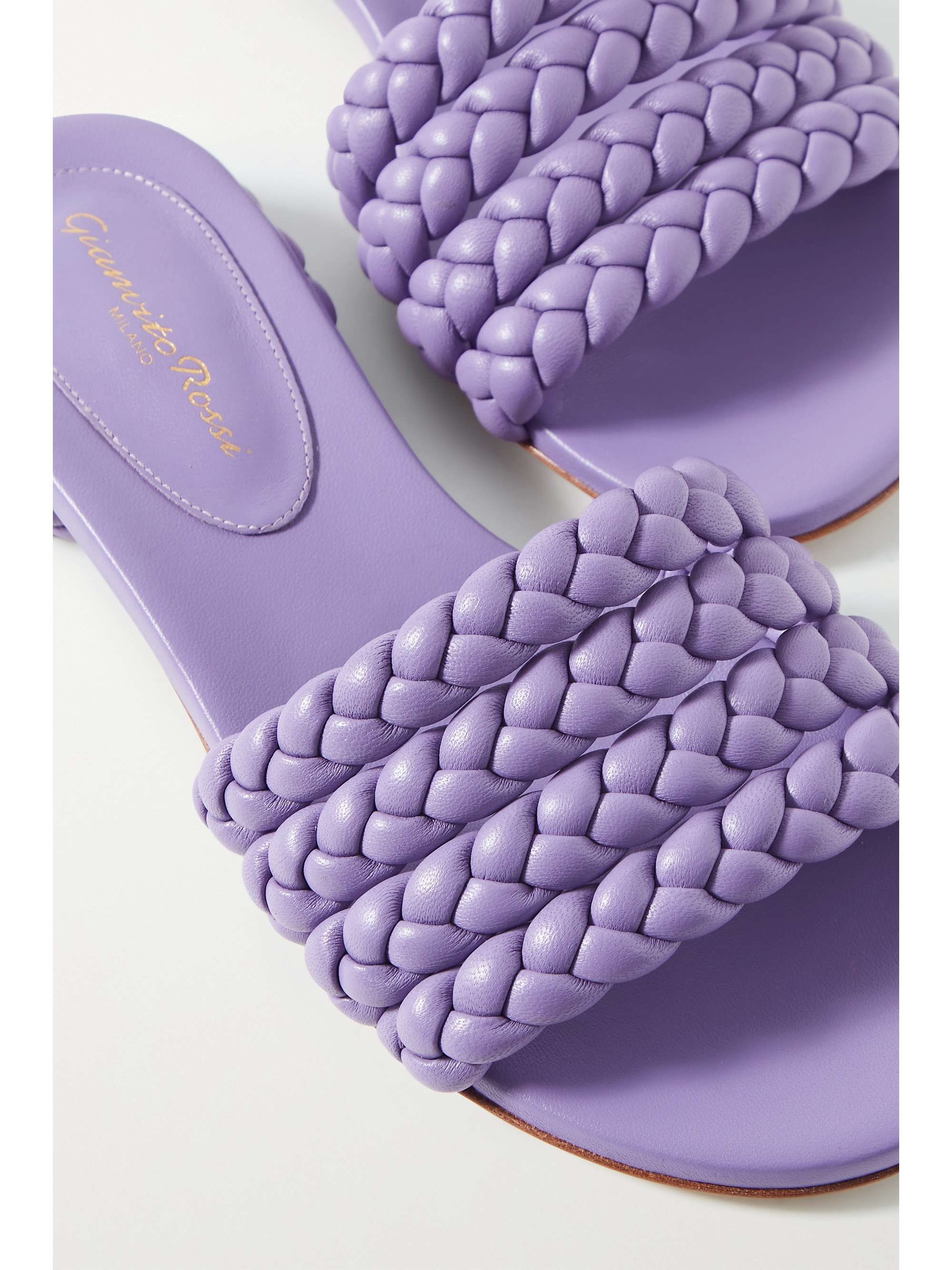 GIANVITO ROSSI Braided leather slides