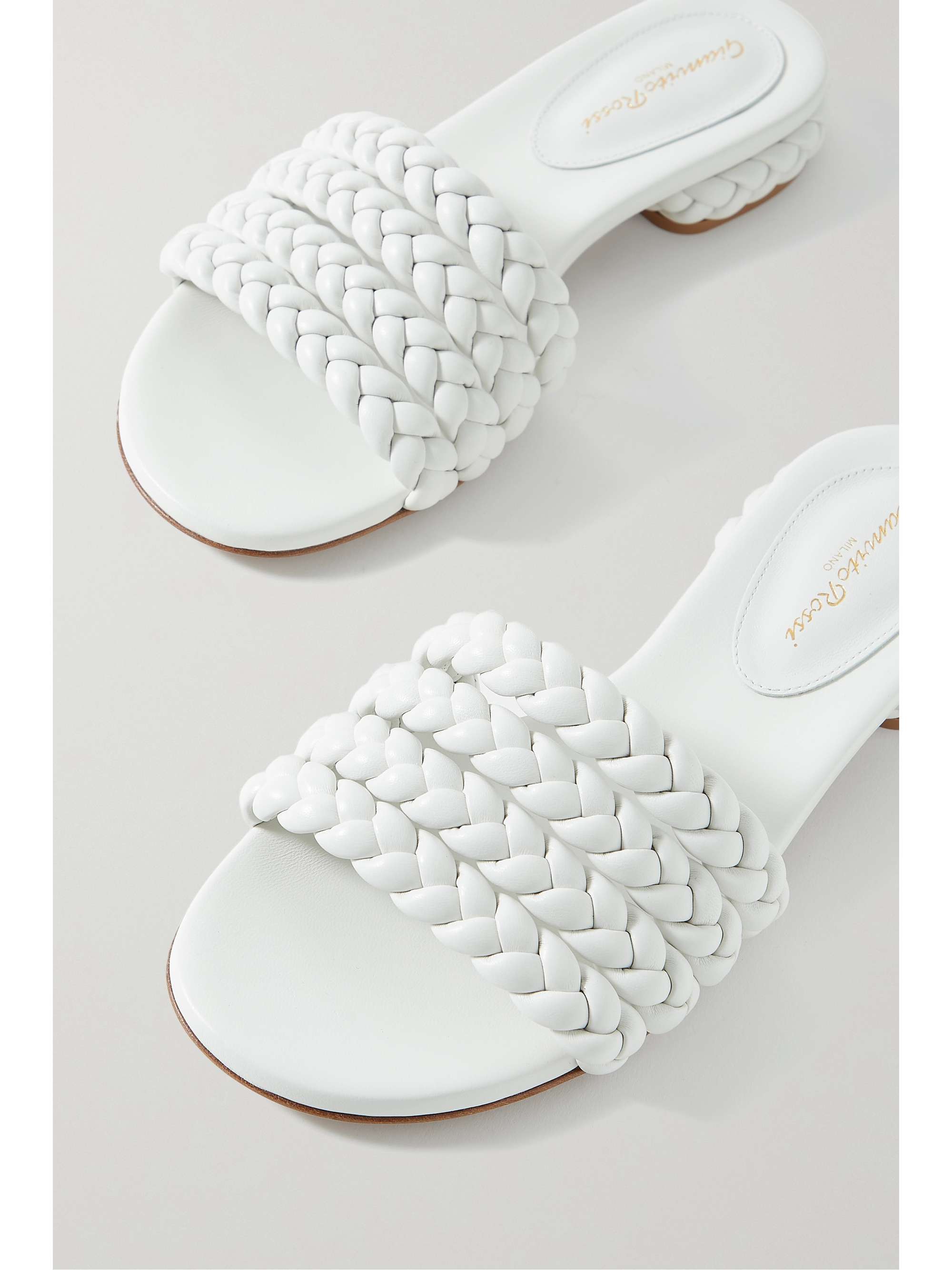 GIANVITO ROSSI Braided leather slides