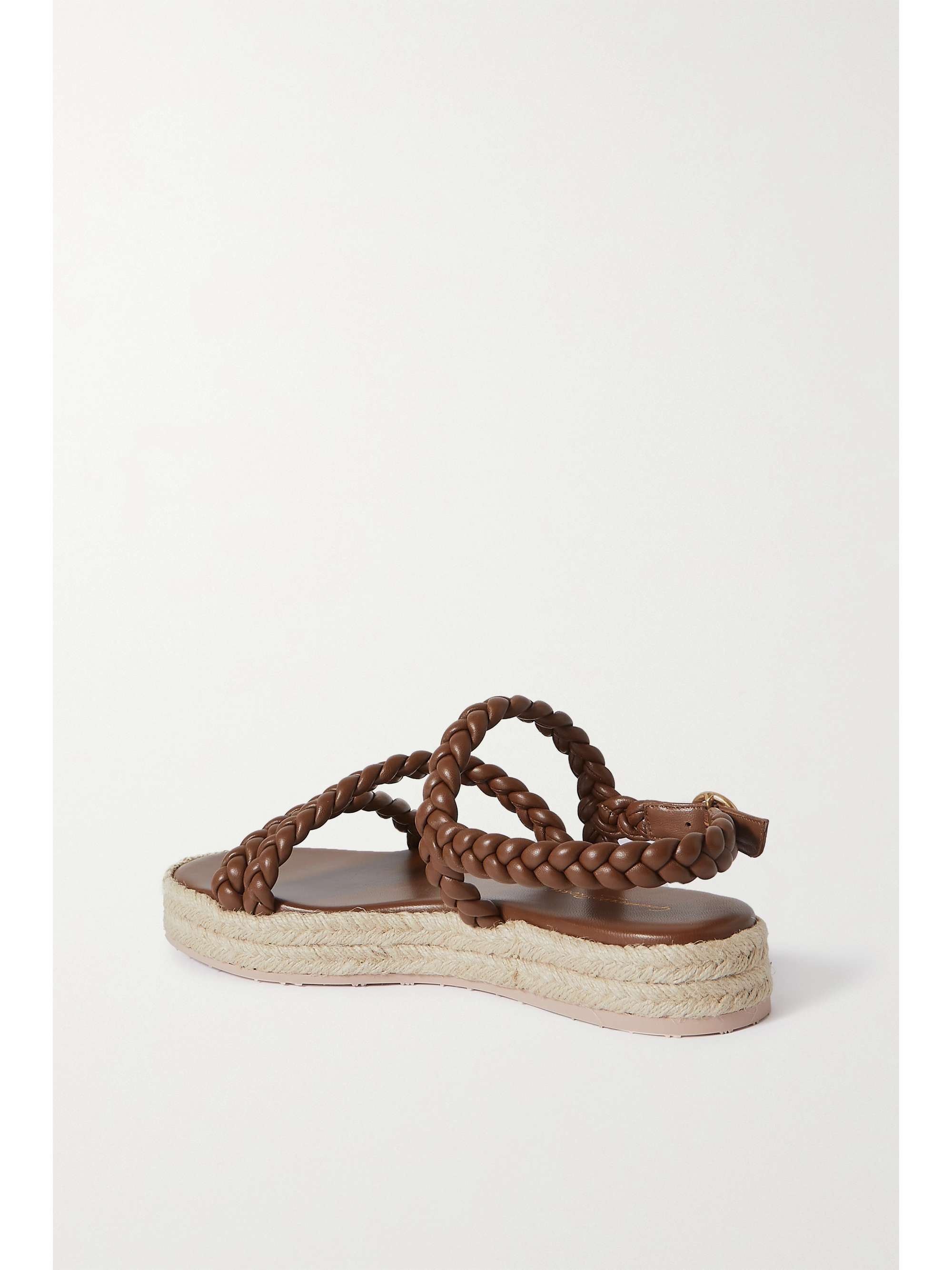 Tan Braided leather espadrille sandals | GIANVITO ROSSI | NET-A-PORTER