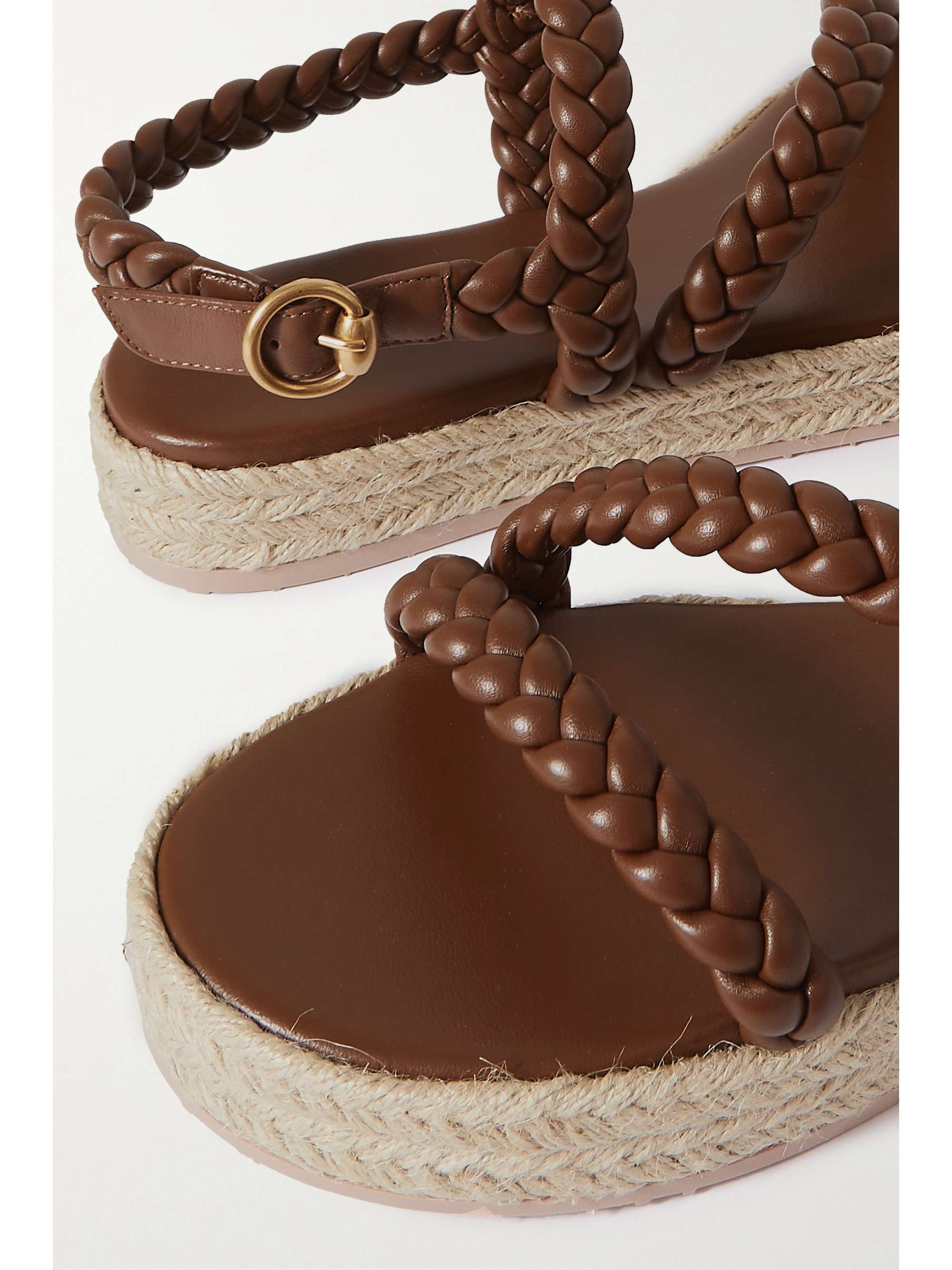 gianvito rossi braided metallic leather sandals