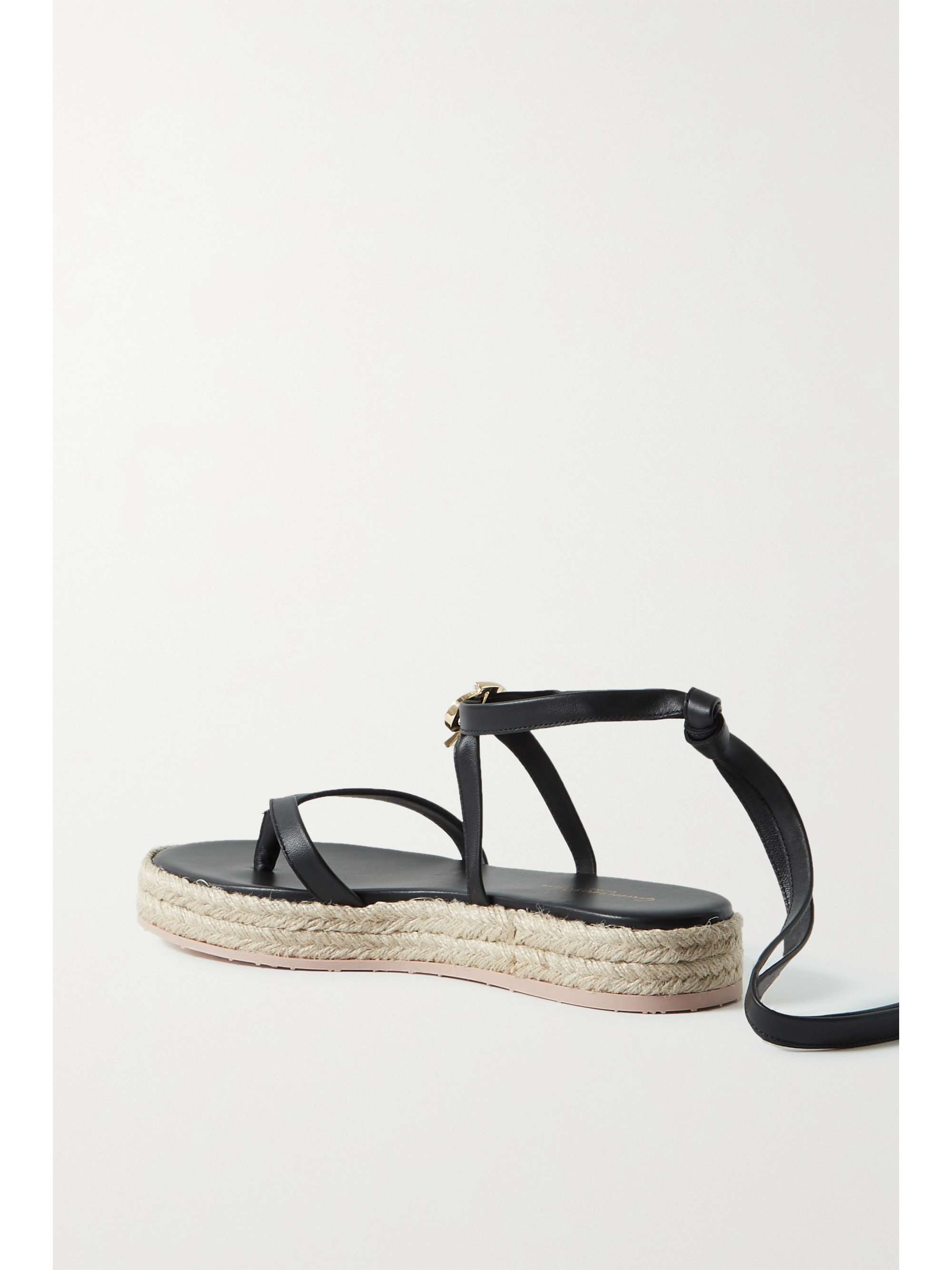 GIANVITO ROSSI Ribbon Beachclub 20 带缀饰皮革麻底凉鞋