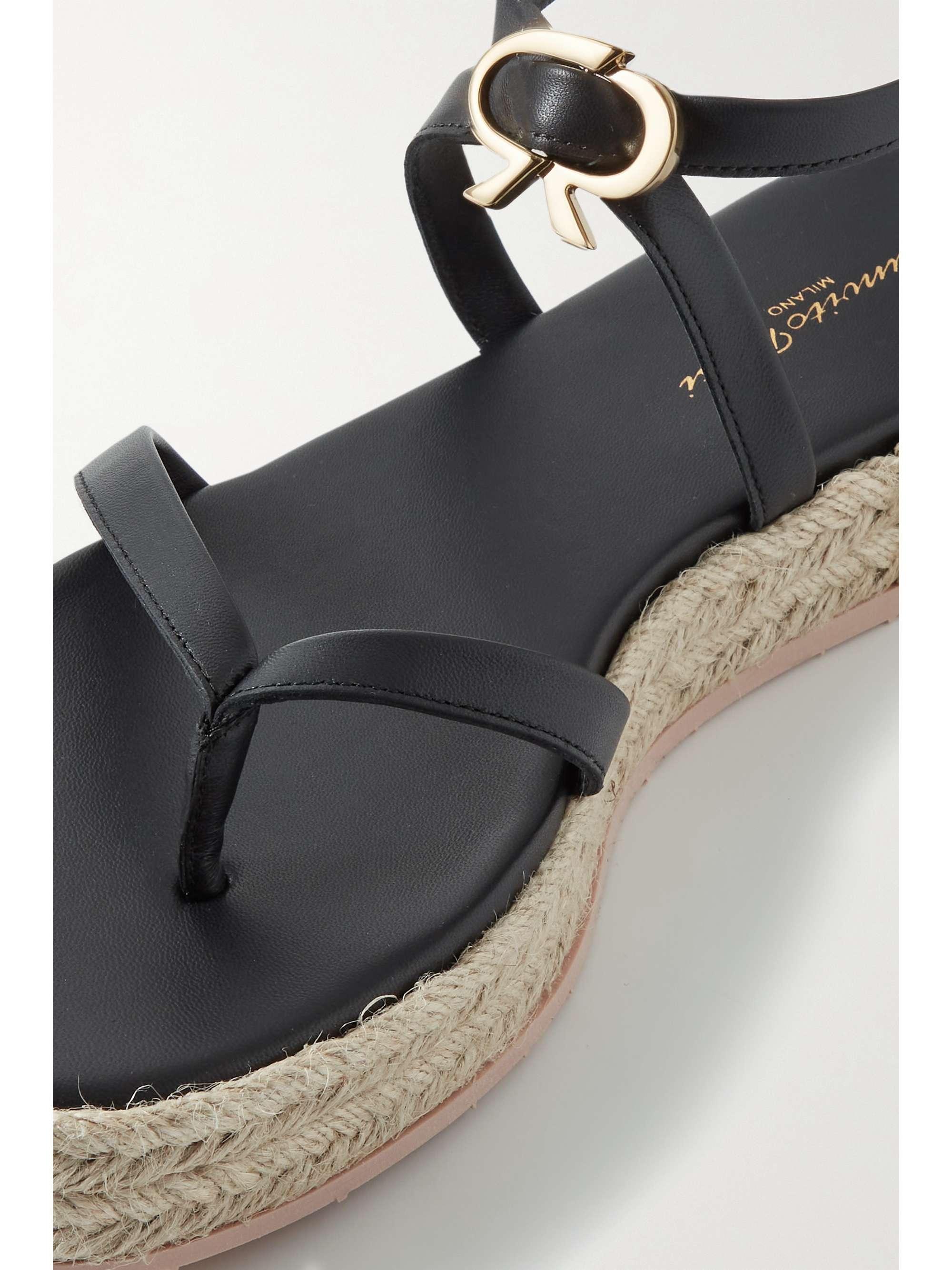 GIANVITO ROSSI Ribbon Beachclub 20 带缀饰皮革麻底凉鞋