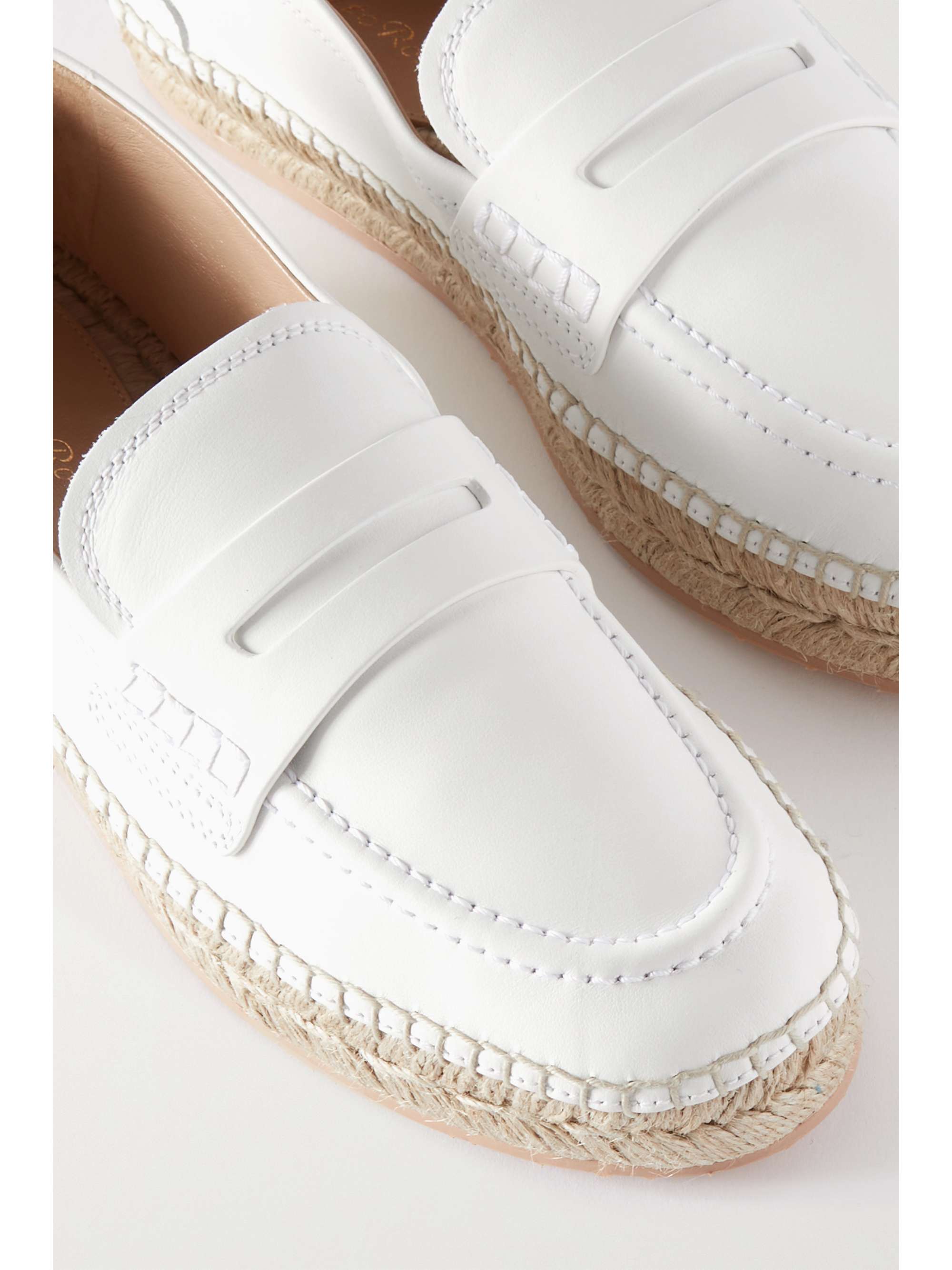 GIANVITO ROSSI Alima leather espadrille loafers
