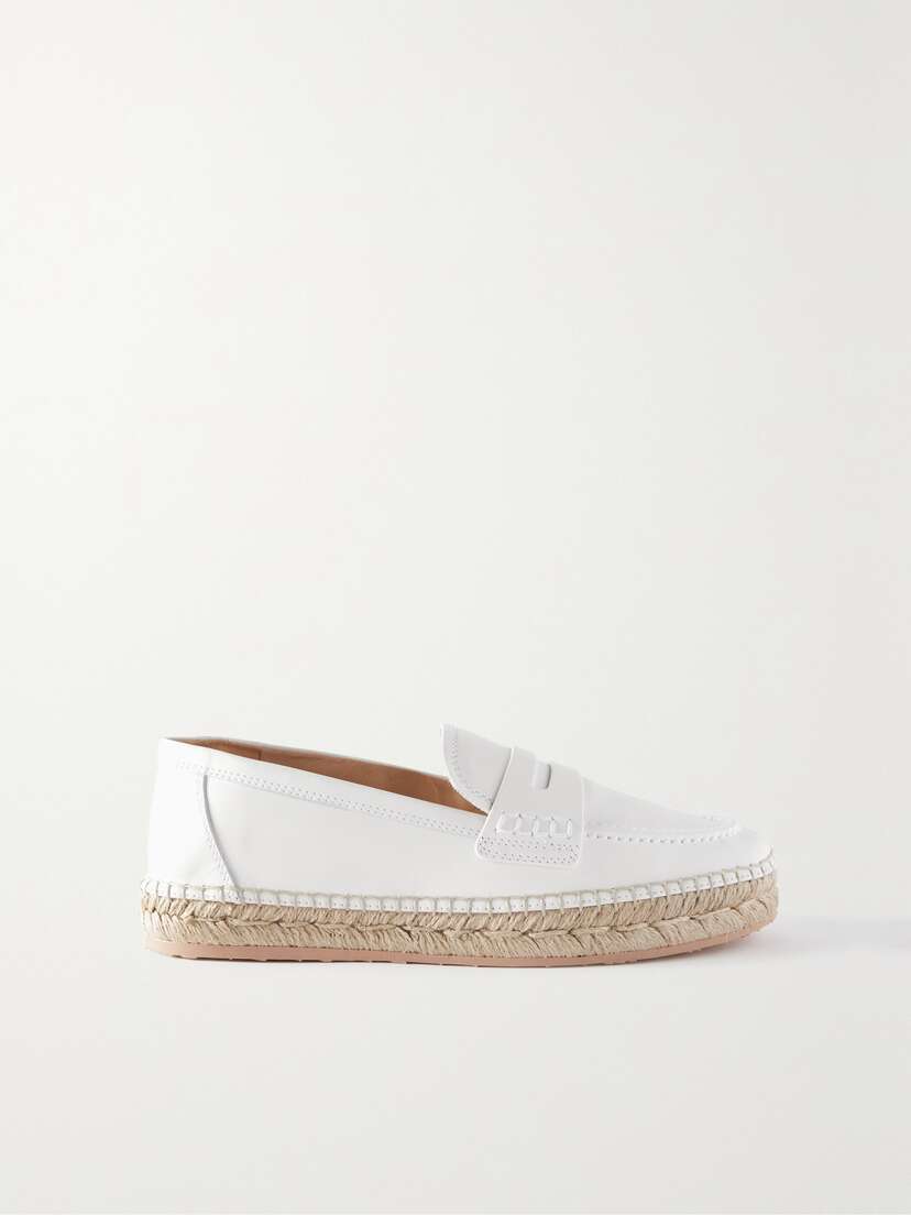 Gianvito Rossi Lido Leather Espadrille Loafers