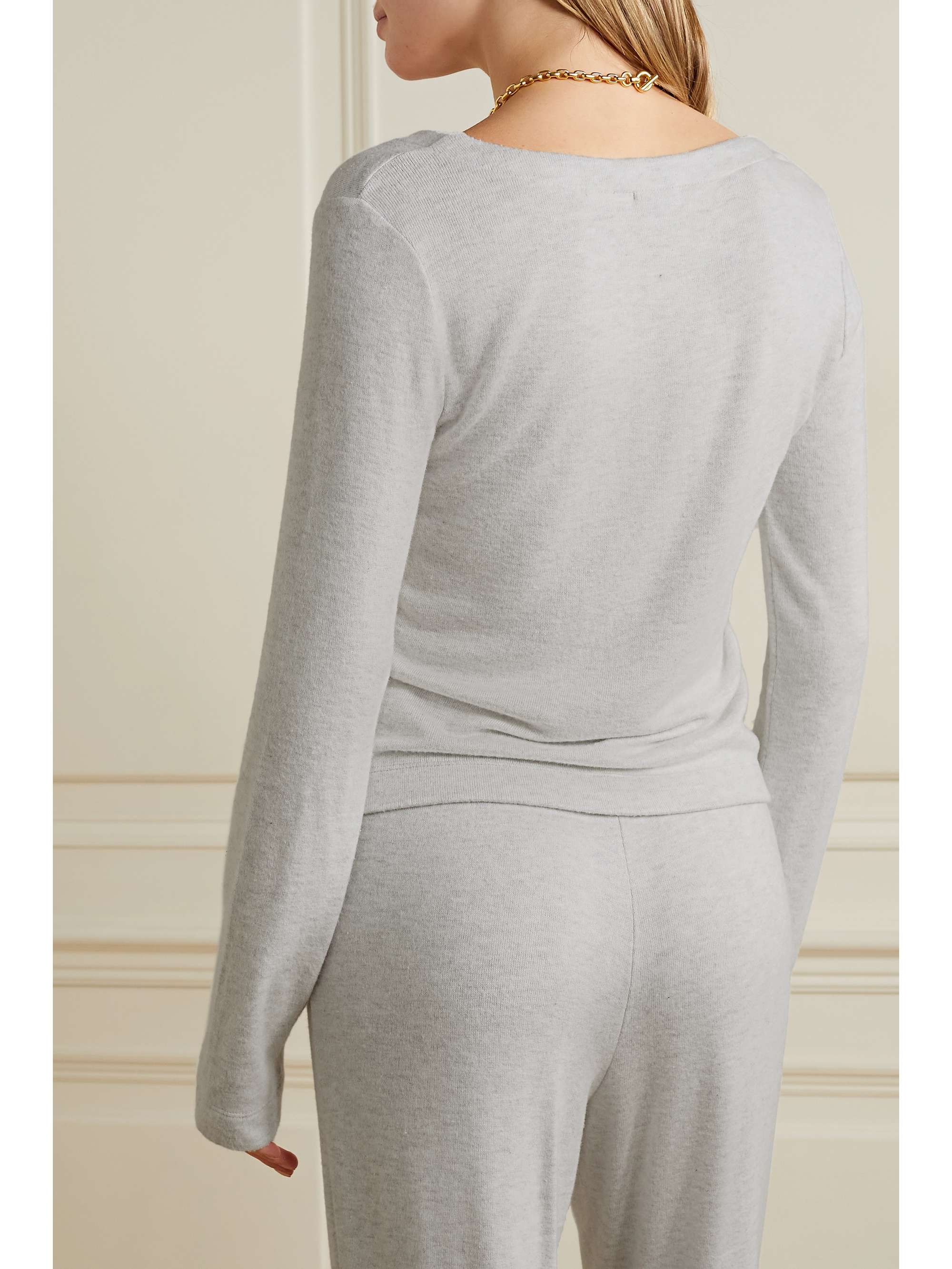 LESET Lori brushed stretch-jersey top