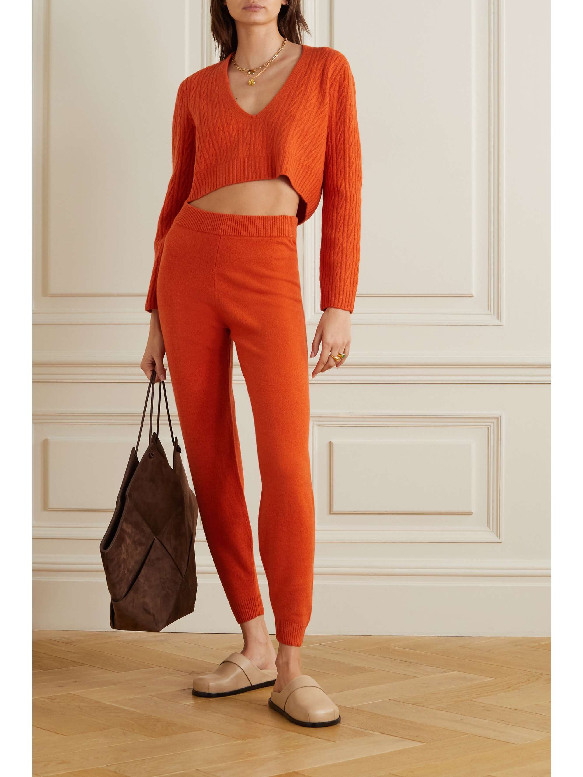 LESET Zoe knitted track pants
