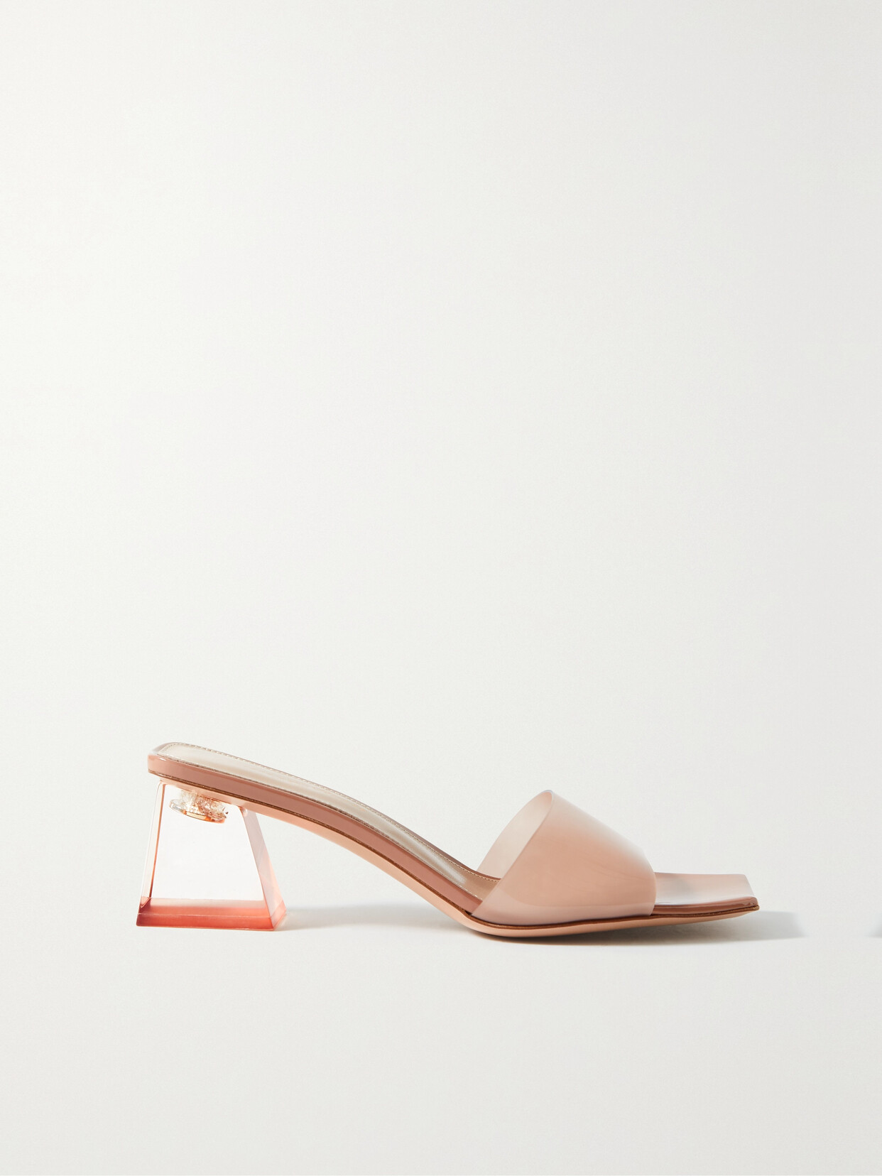 Gianvito Rossi Vernice Block-heel Mules In Neutrals