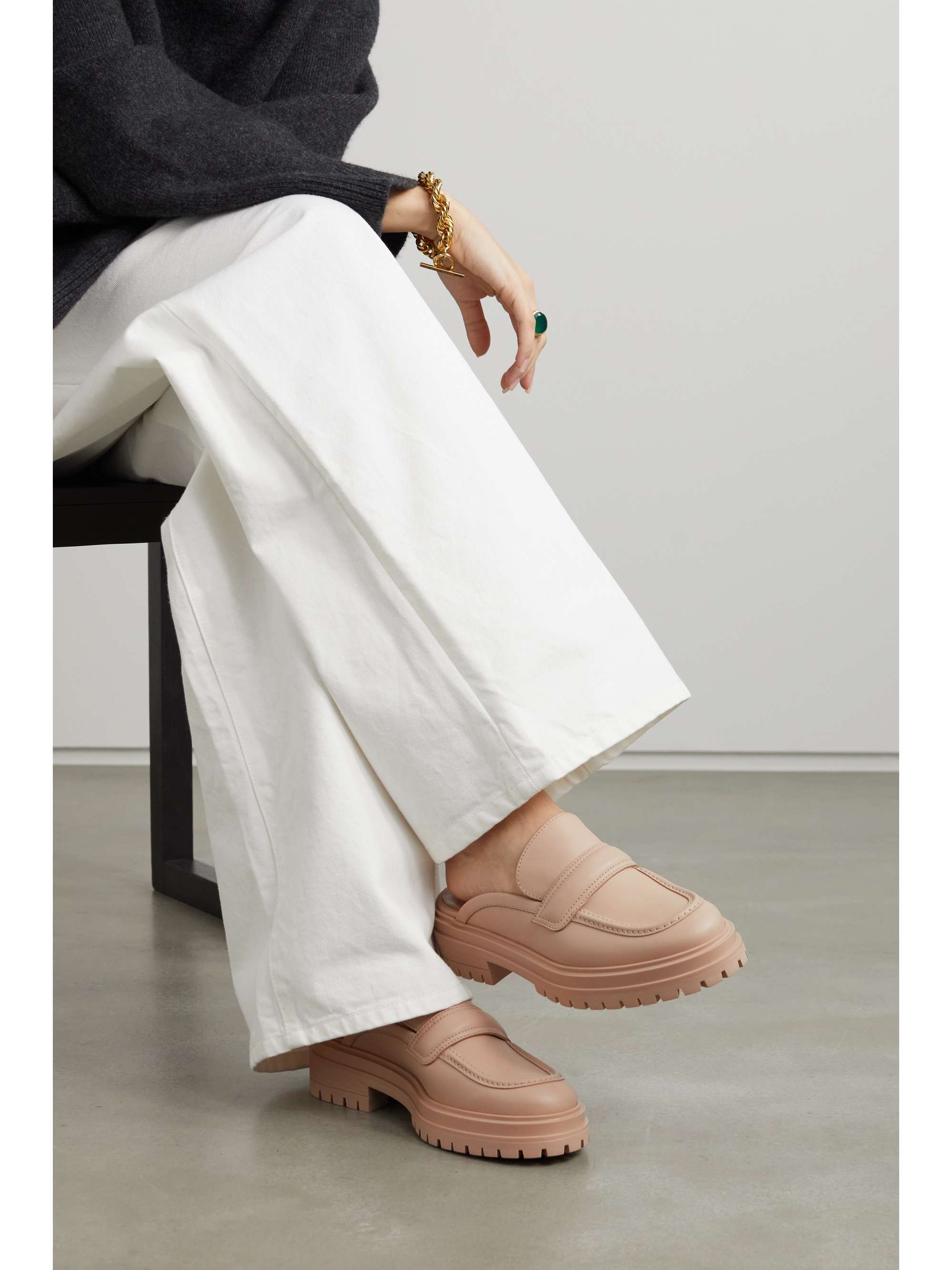 Neutral 20 leather loafers | GIANVITO ROSSI | NET-A-PORTER