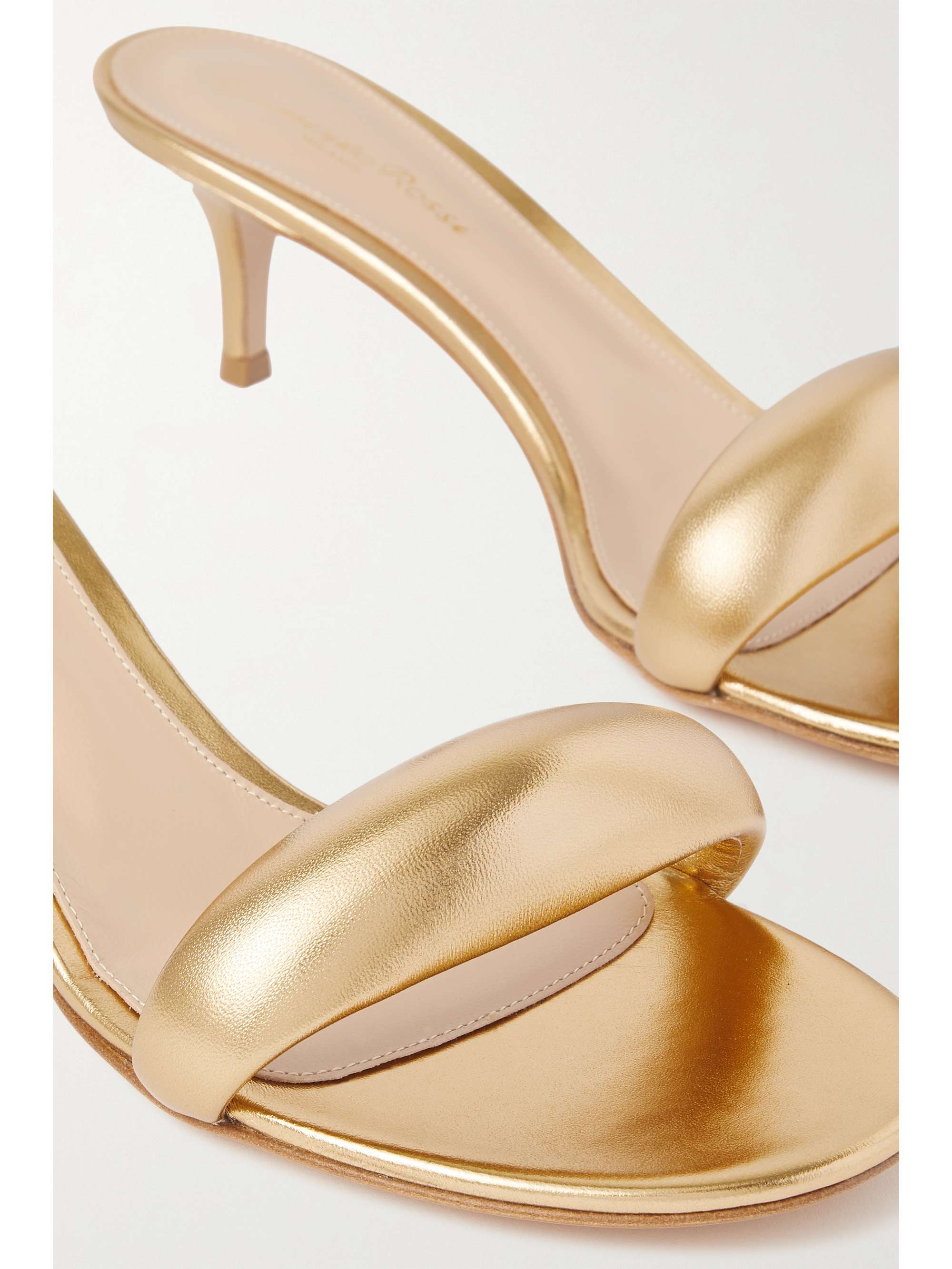 GIANVITO ROSSI Bijoux 55 metallic leather mules