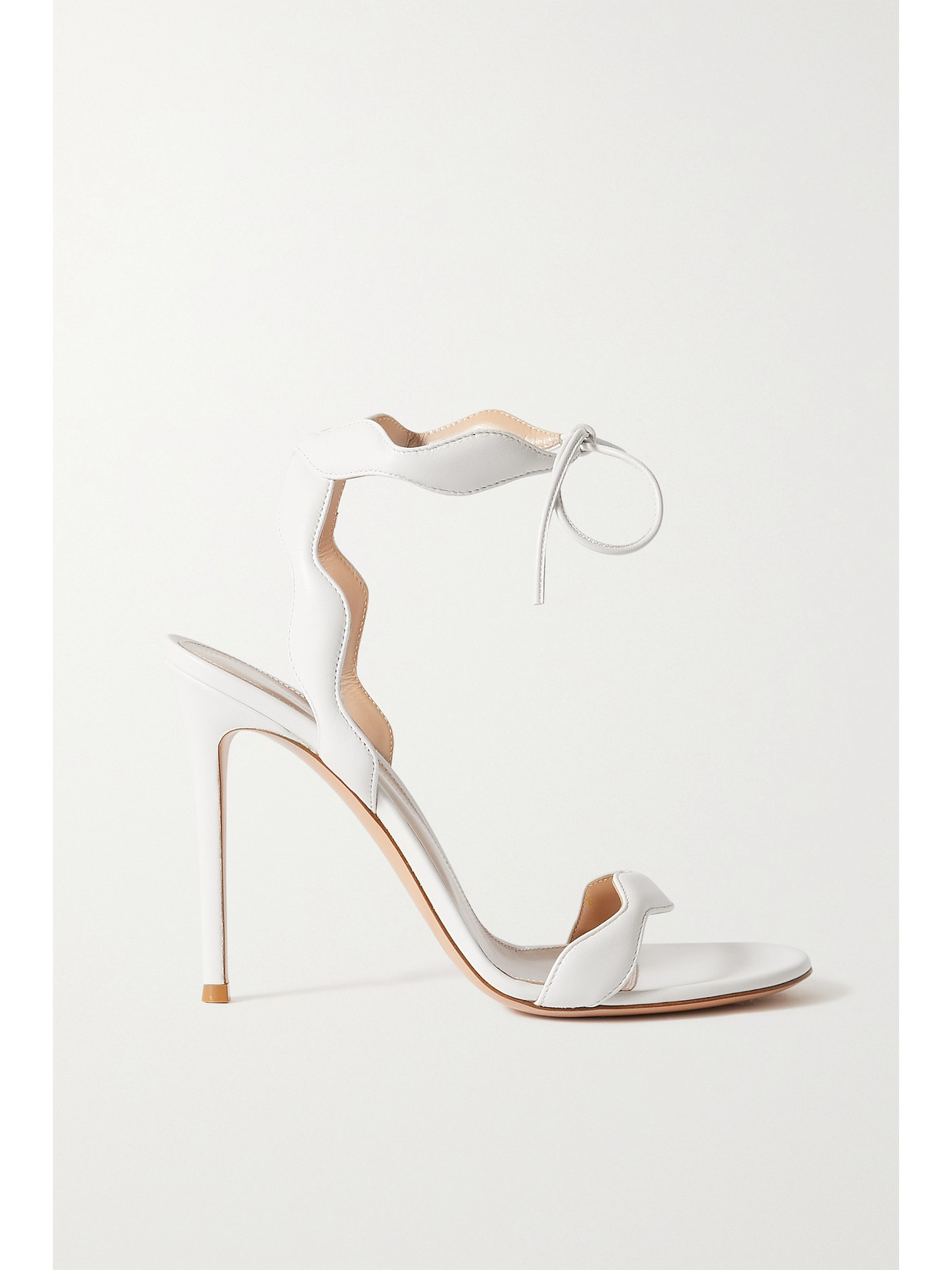 GIANVITO ROSSI 105 SCALLOPED LEATHER SANDALS