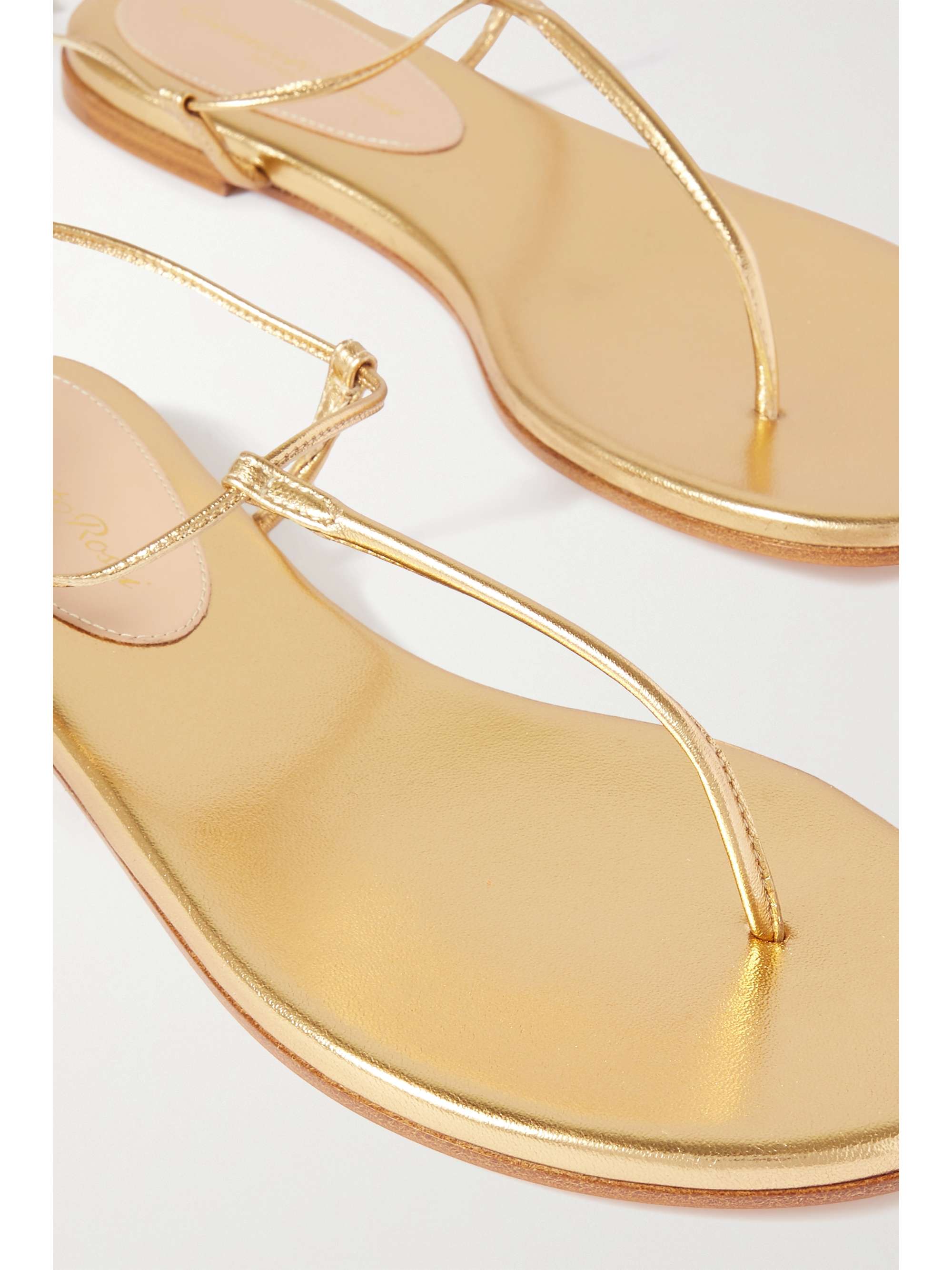 GIANVITO ROSSI Gwyneth metallic leather sandals