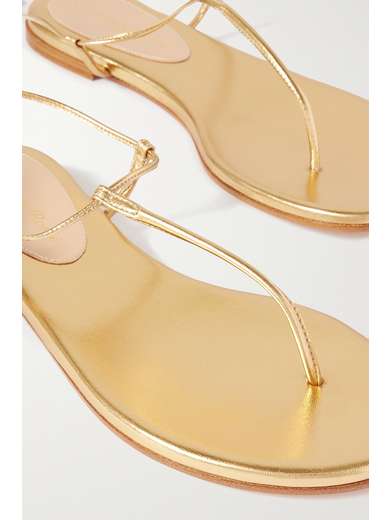 Gold Gwyneth metallic leather sandals | GIANVITO ROSSI | NET-A-PORTER