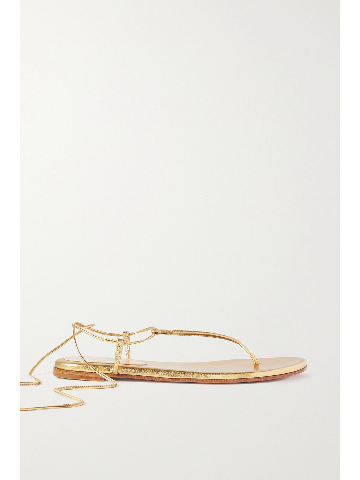 Gianvito Rossi Gwyneth Metallic Leather Sandals In Gold