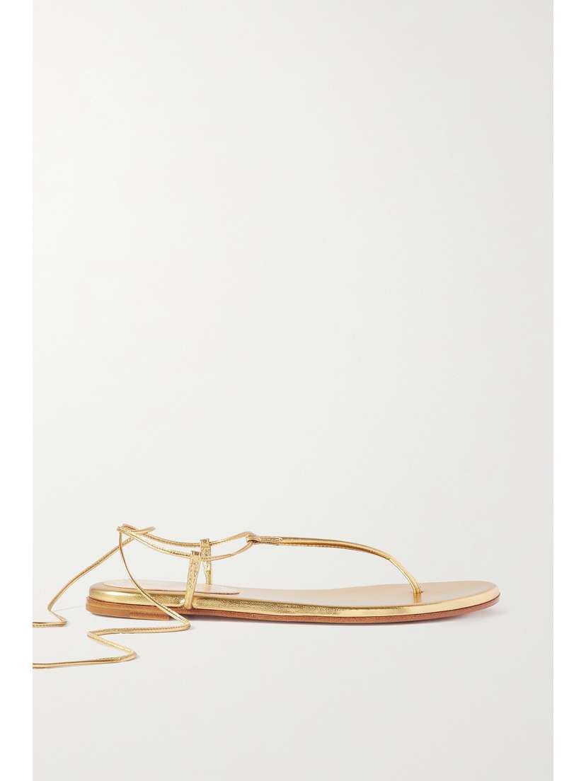 Gianvito Rossi Gwyneth Metallic Leather Sandals