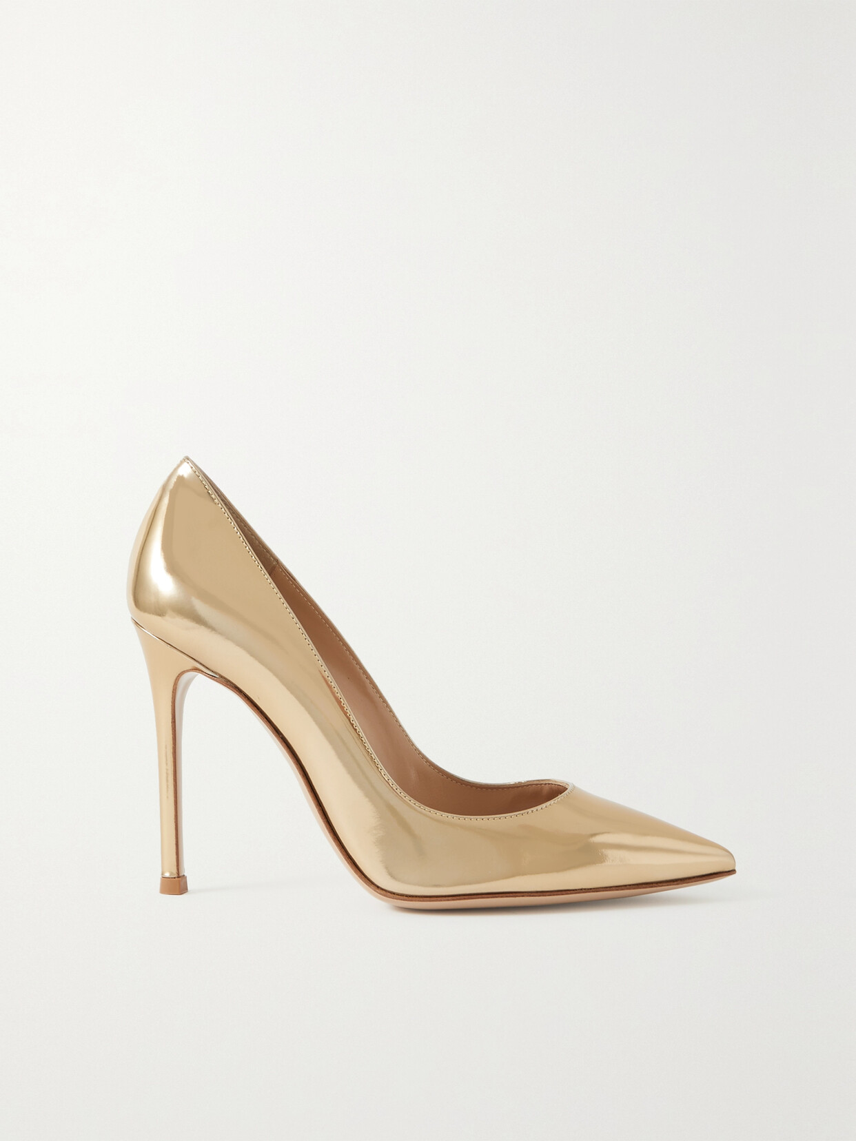 Shop Gianvito Rossi Gianvito 105 Metallic Leather Pumps In Gold