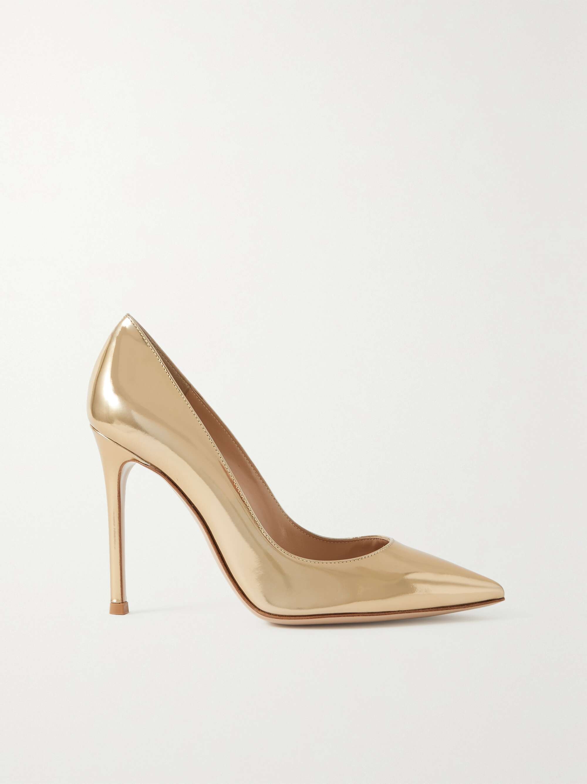 GIANVITO ROSSI Gianvito 105 metallic leather pumps | NET-A-PORTER