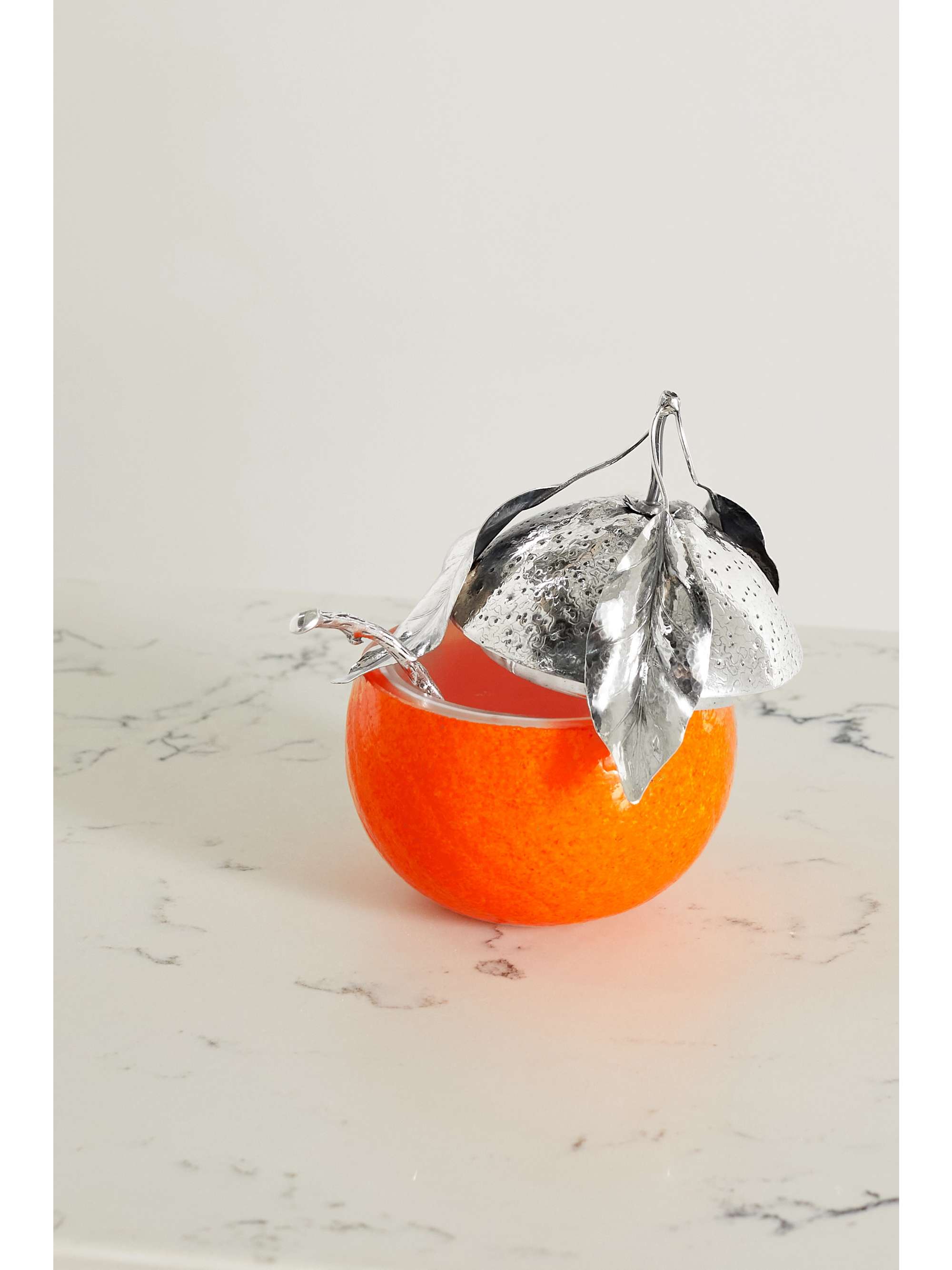 BUCCELLATI Pot à confiture en argent sterling et en verre Orange