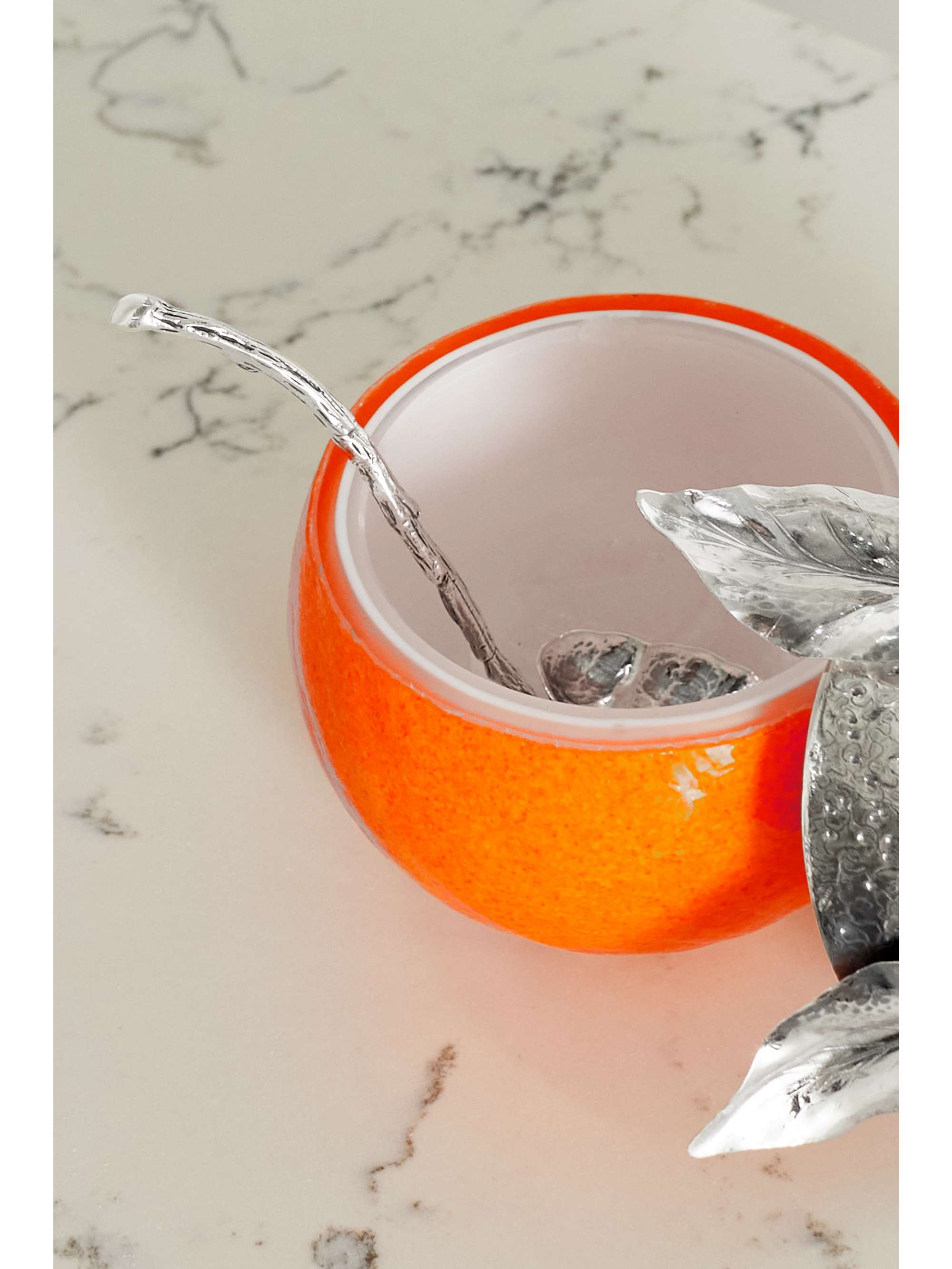 BUCCELLATI Pot à confiture en argent sterling et en verre Orange