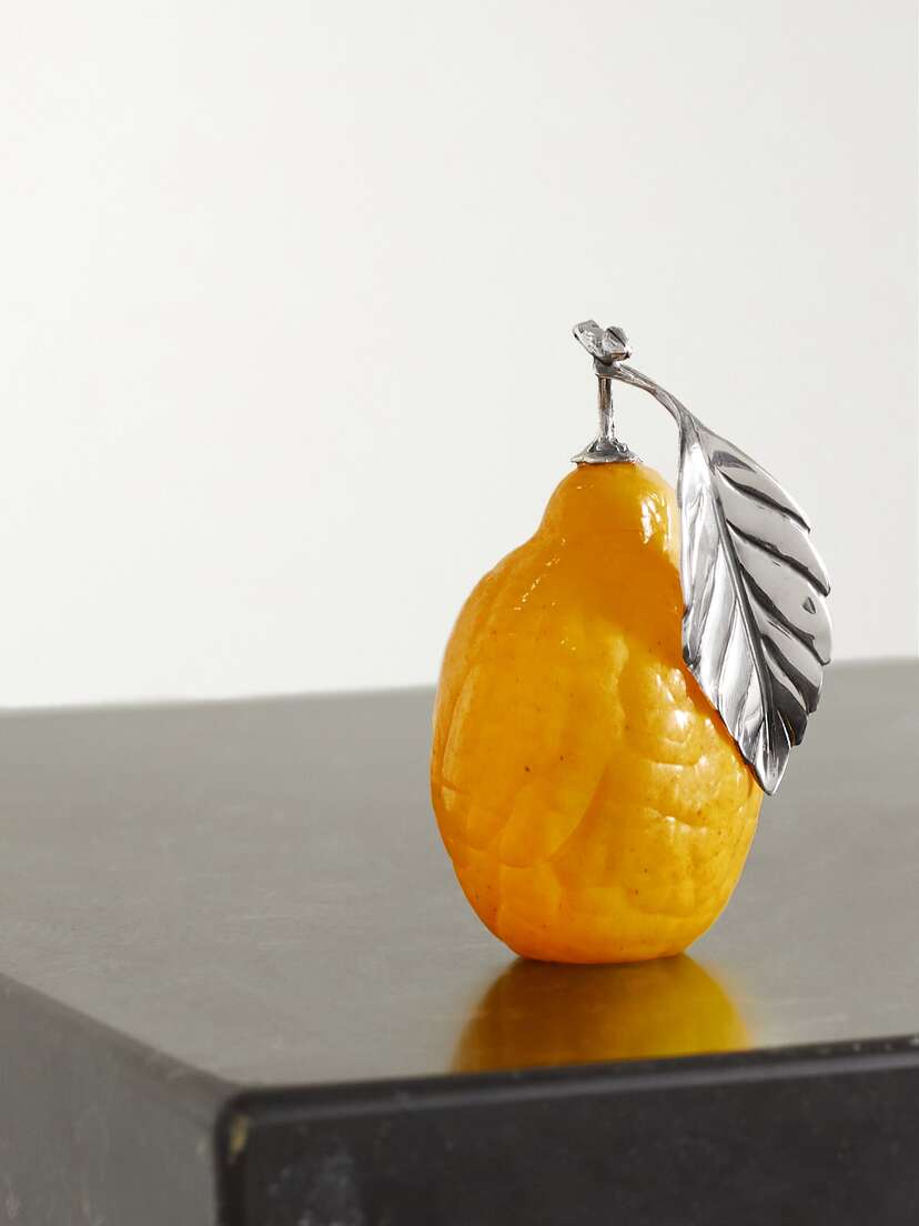 Buccellati Lemon Sterling Silver And Glass Table Marker