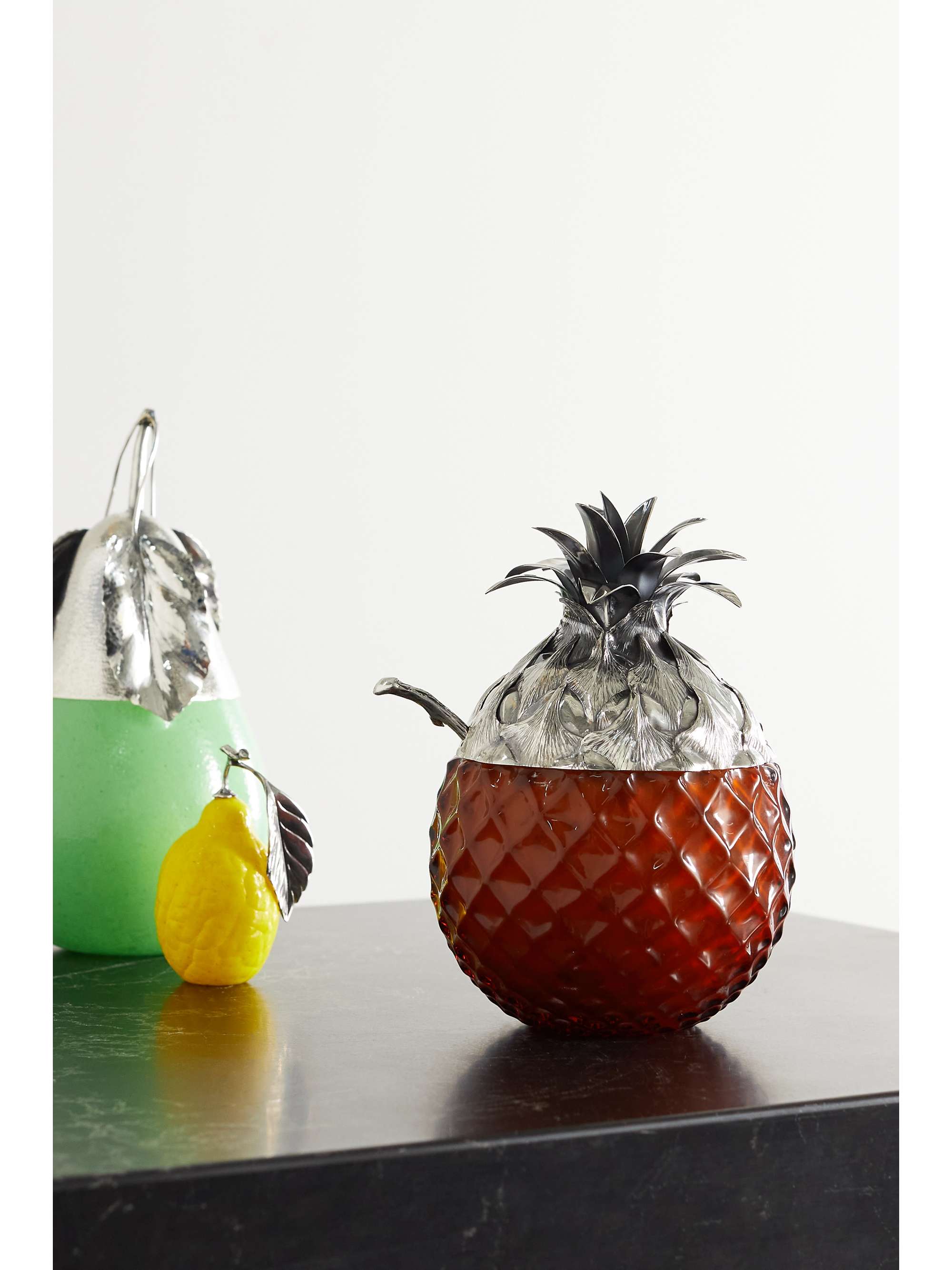 BUCCELLATI Pineapple sterling silver and glass jam jar